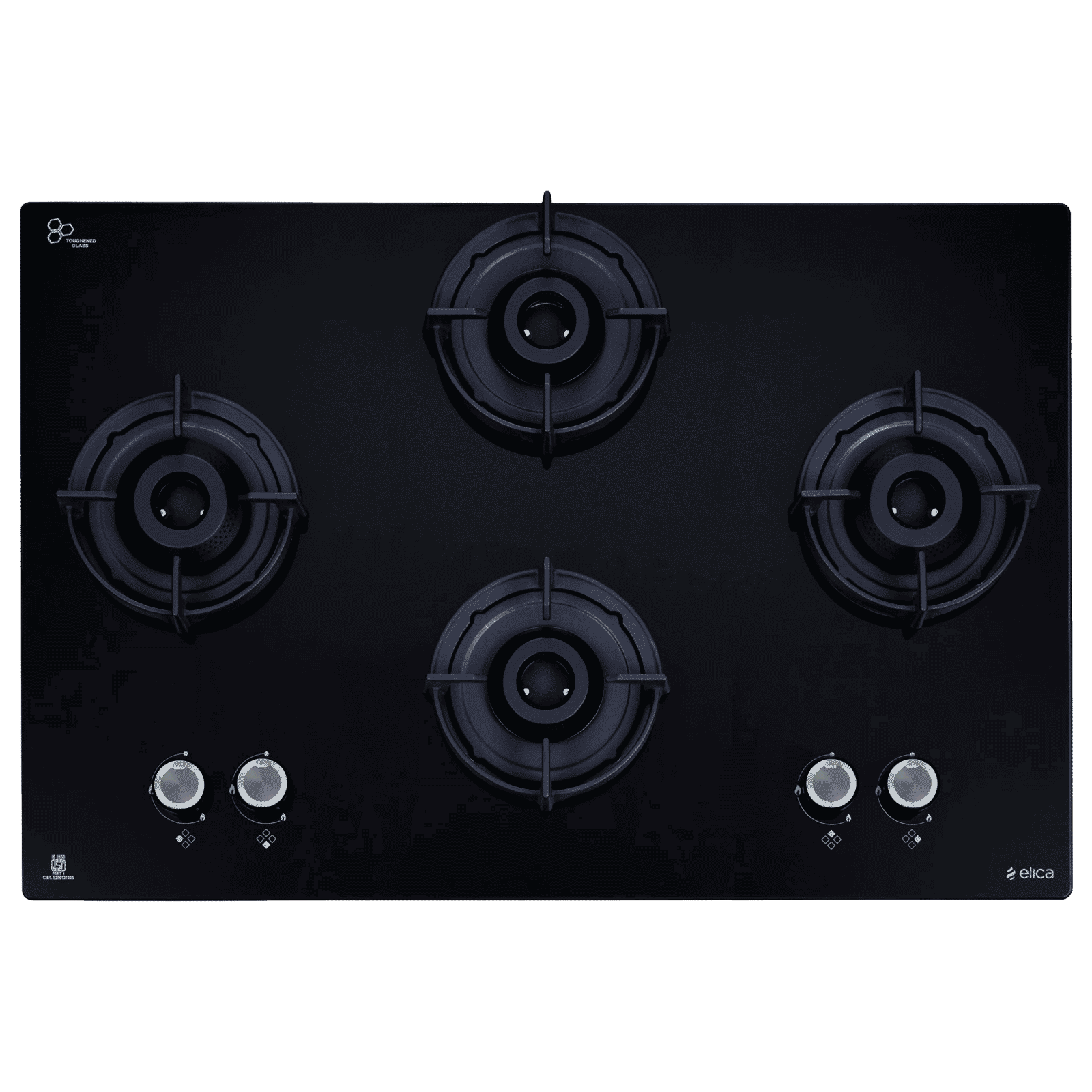 elica Flexi 491 Lotus IND HD Toughened Glass Top 4 Burner Automatic Hob (Direct Multi-flame Burner, Black)_6