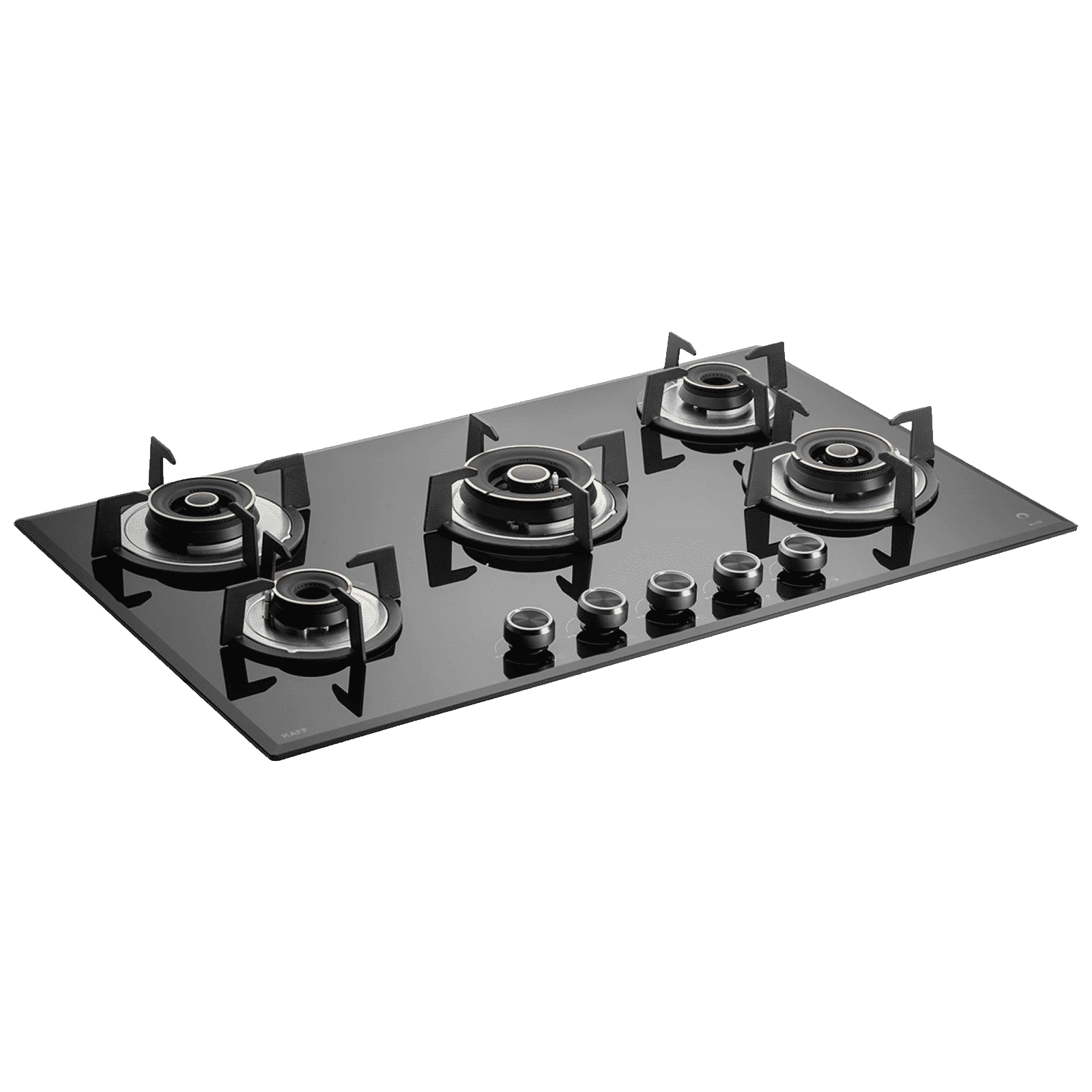 KAFF ALN 865 Glass Top 5 Burner Automatic Hob (Matt Enameled Pan Support, Black)_6