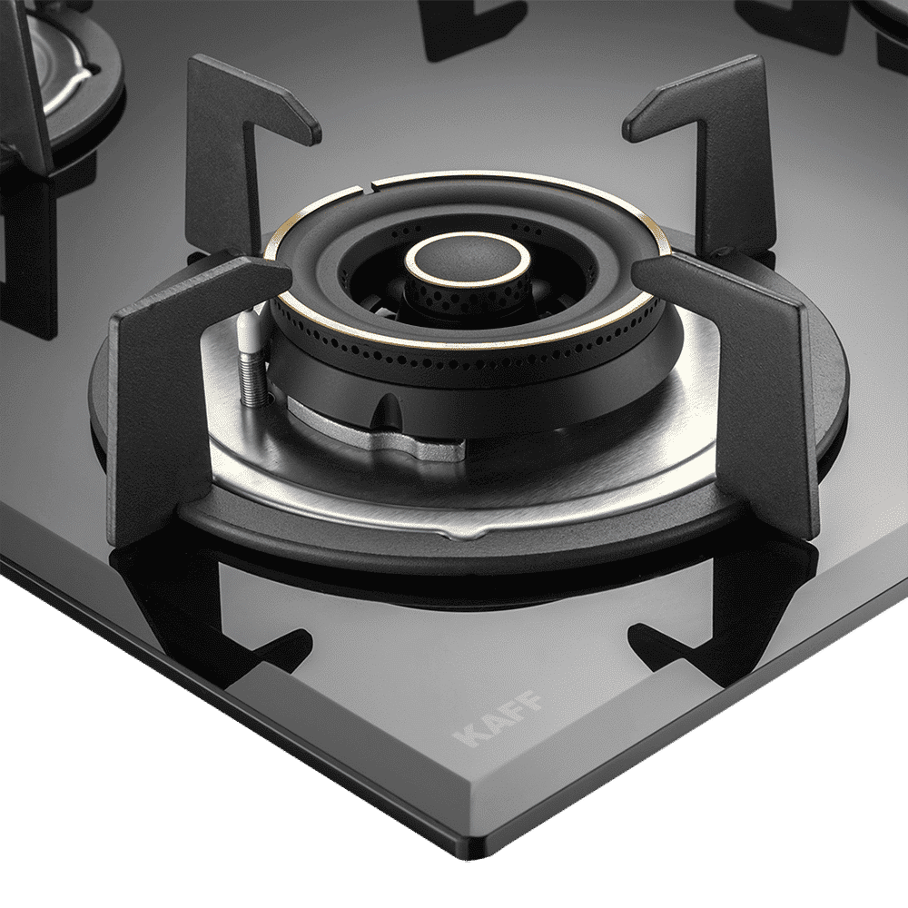 KAFF ALN 865 Glass Top 5 Burner Automatic Hob (Matt Enameled Pan Support, Black)_8