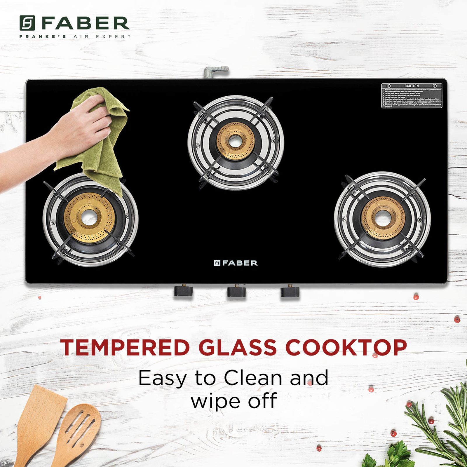 FABER Spark 3 Burner Manual Gas Stove (Knob Controlled, Black)_13