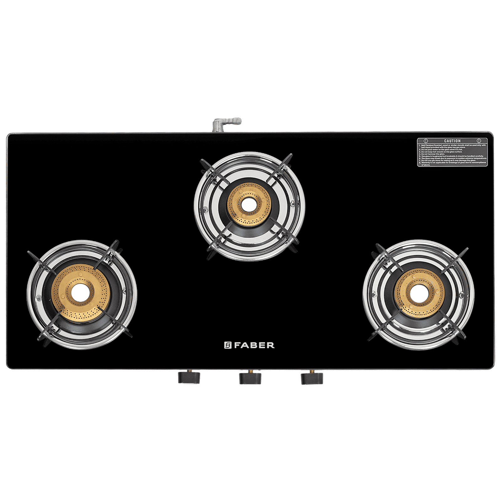 FABER Spark 3 Burner Manual Gas Stove (Knob Controlled, Black)_3