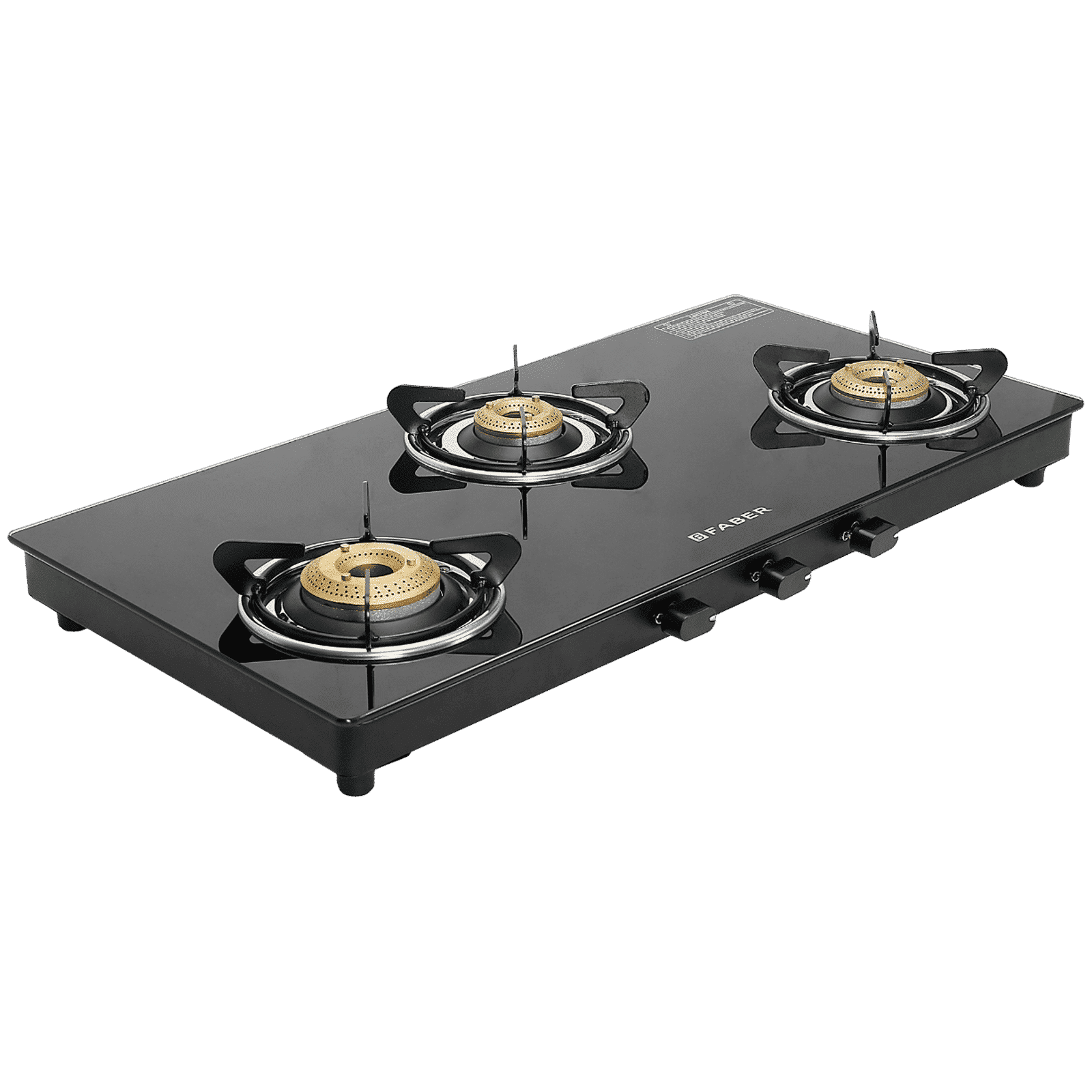 FABER Spark 3 Burner Manual Gas Stove (Knob Controlled, Black)_5