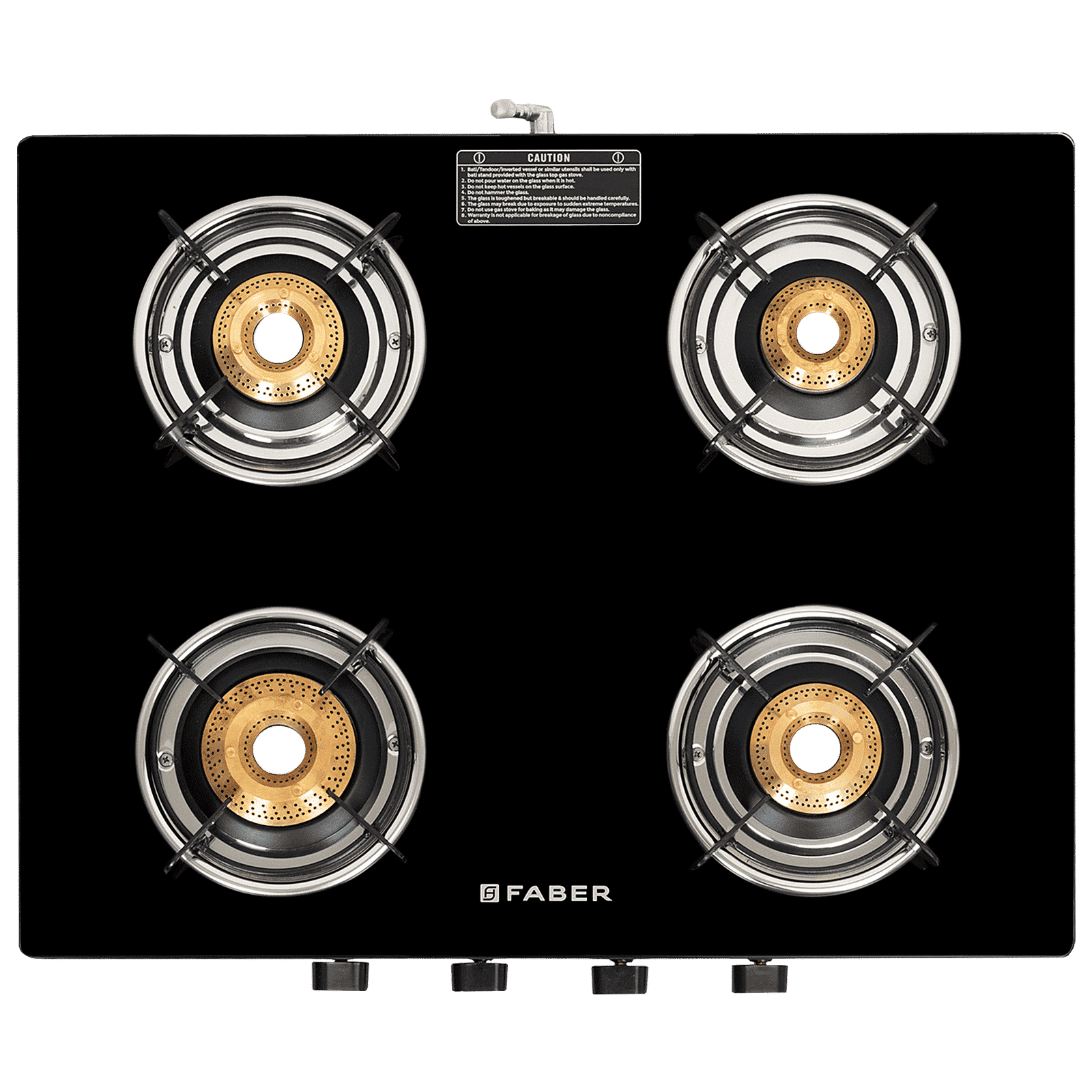 FABER Spark 4 Burner Manual Gas Stove (Knob Control, Black)_3