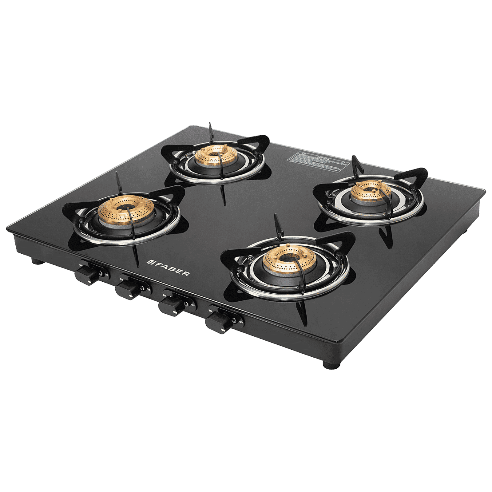 FABER Spark 4 Burner Manual Gas Stove (Knob Control, Black)_4
