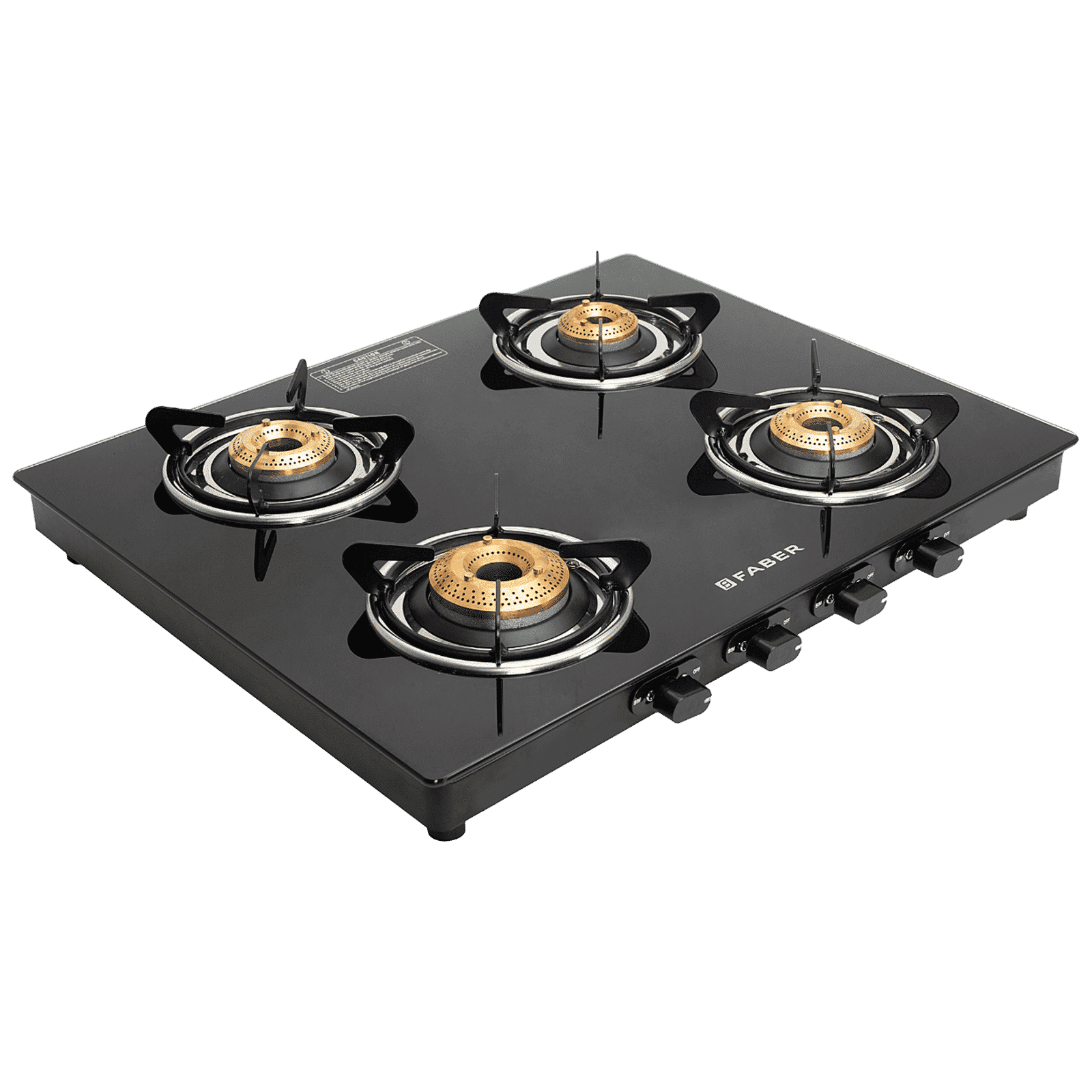 FABER Spark 4 Burner Manual Gas Stove (Knob Control, Black)_5