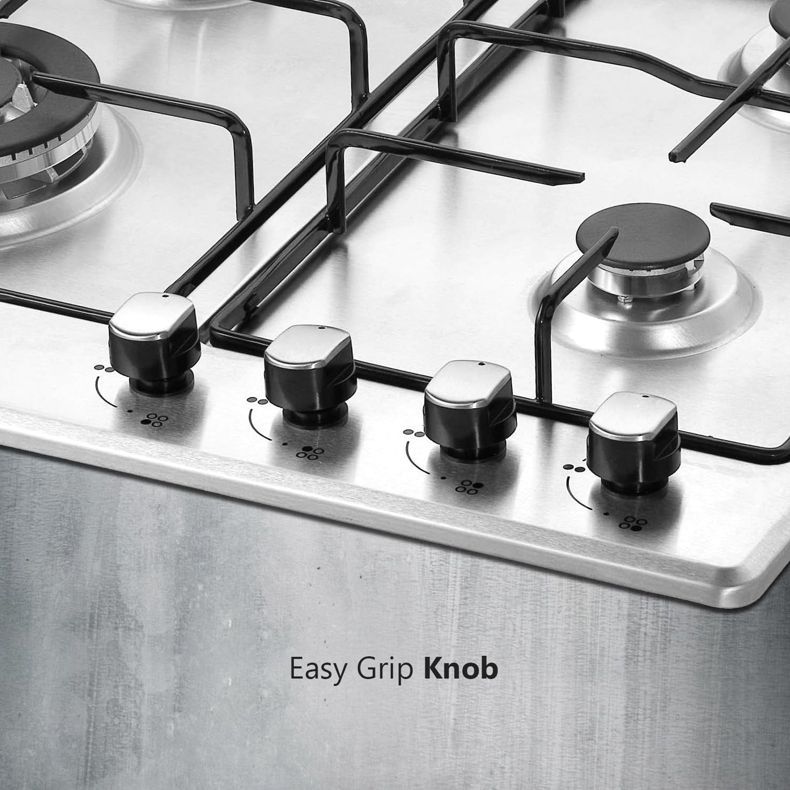 KAFF NE 4B 60 SS 4 Burner Automatic Hob (Matt Enameled Pan Support, Silver)_5