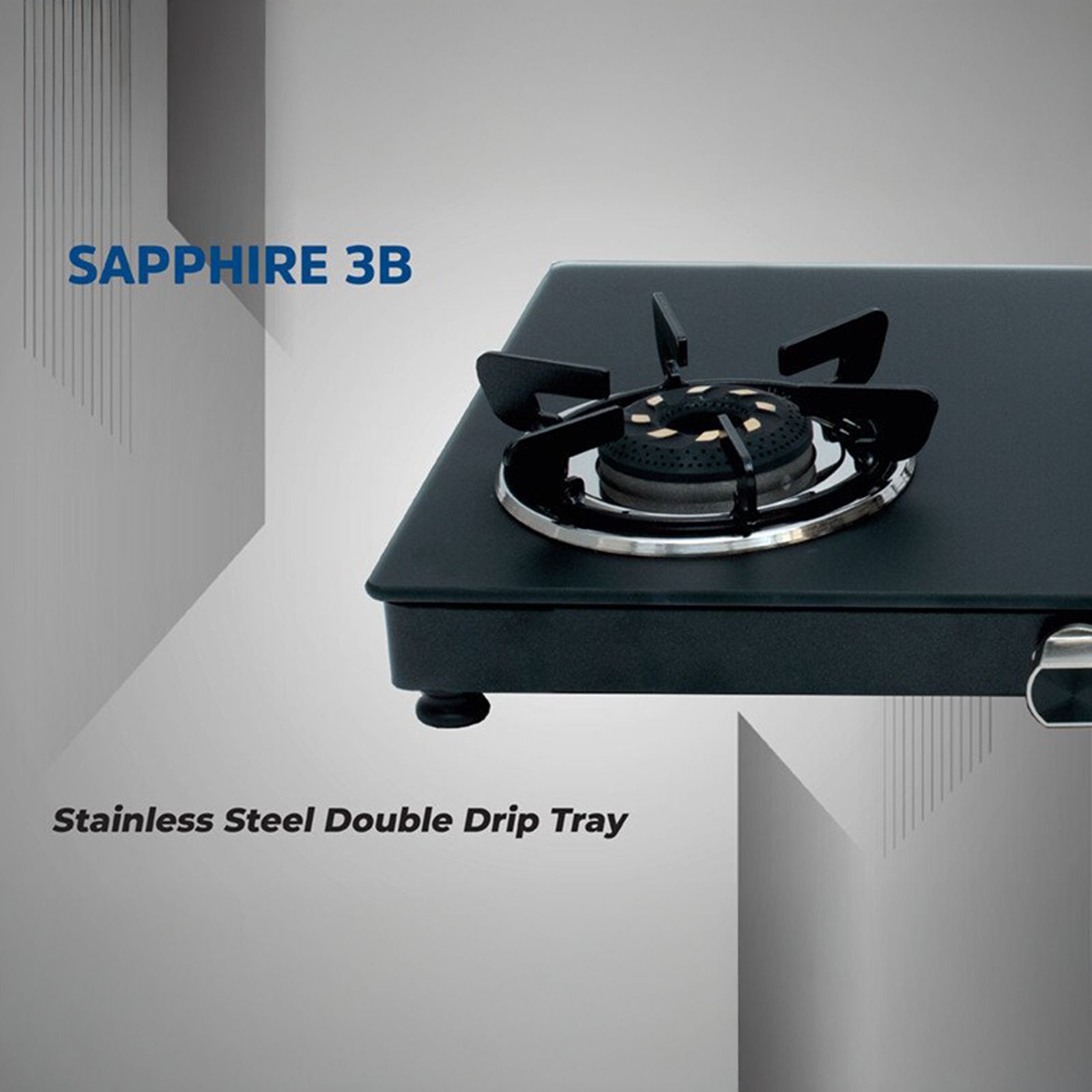 Kutchina SAPPHIRE 3B Toughened Glass Top 3 Burner Manual Gas Stove (Inner & Outer Locking, Black)_4