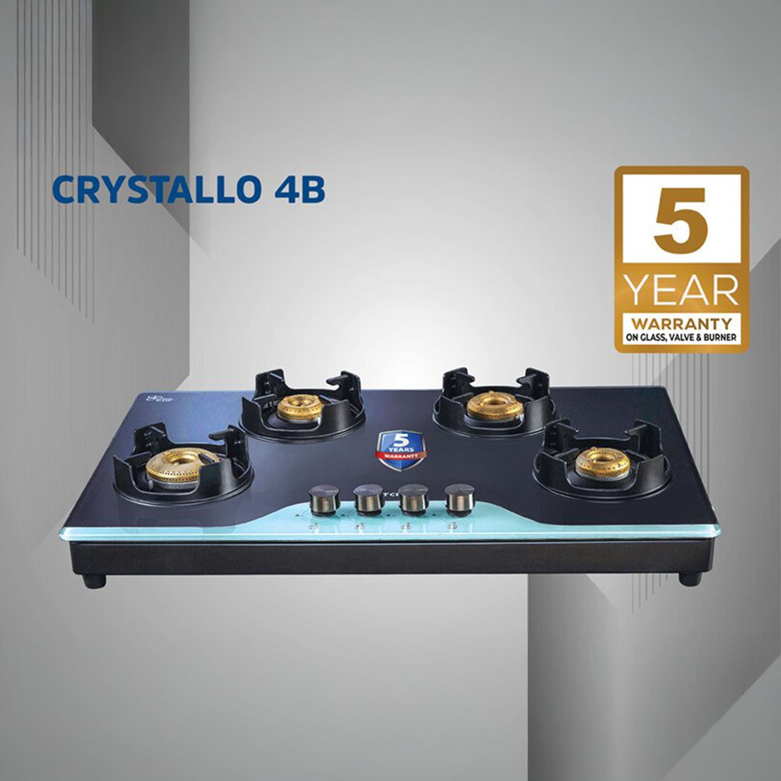 Kutchina CRYSTALLO 4B Toughened Glass Top 4 Burner Automatic Gas Stove (Inner & Outer Locking, Black) Kutchina CRYSTALLO 4B Toughened Glass Top 4 Burner Automatic Gas Stove (Inner & Outer Locking, Black)_6