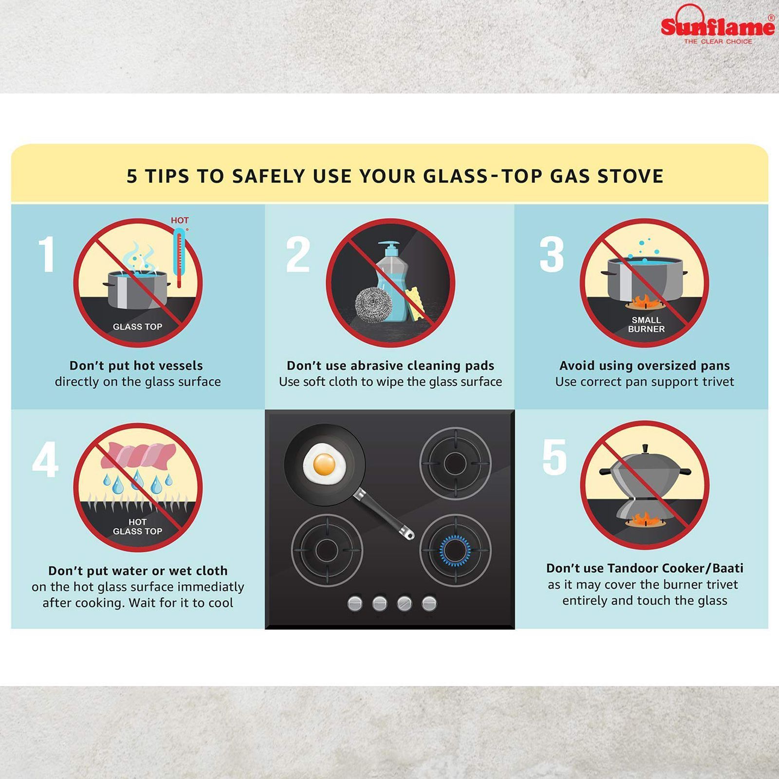 Sunflame Desire Toughened Glass Top 2 Burner Manual Gas Stove (Powder Coated Sheet Metal Base, Black)_5