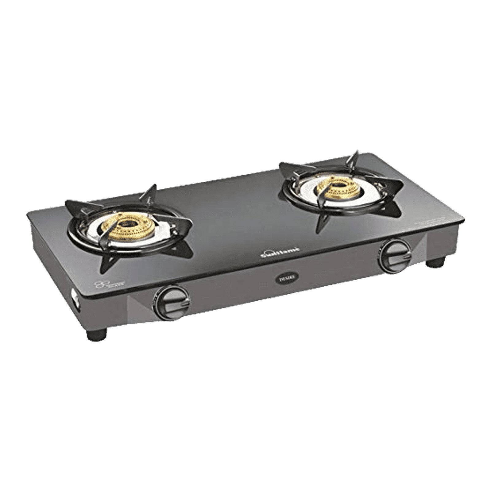 Sunflame Desire Toughened Glass Top 2 Burner Manual Gas Stove (Powder Coated Sheet Metal Base, Black)_1