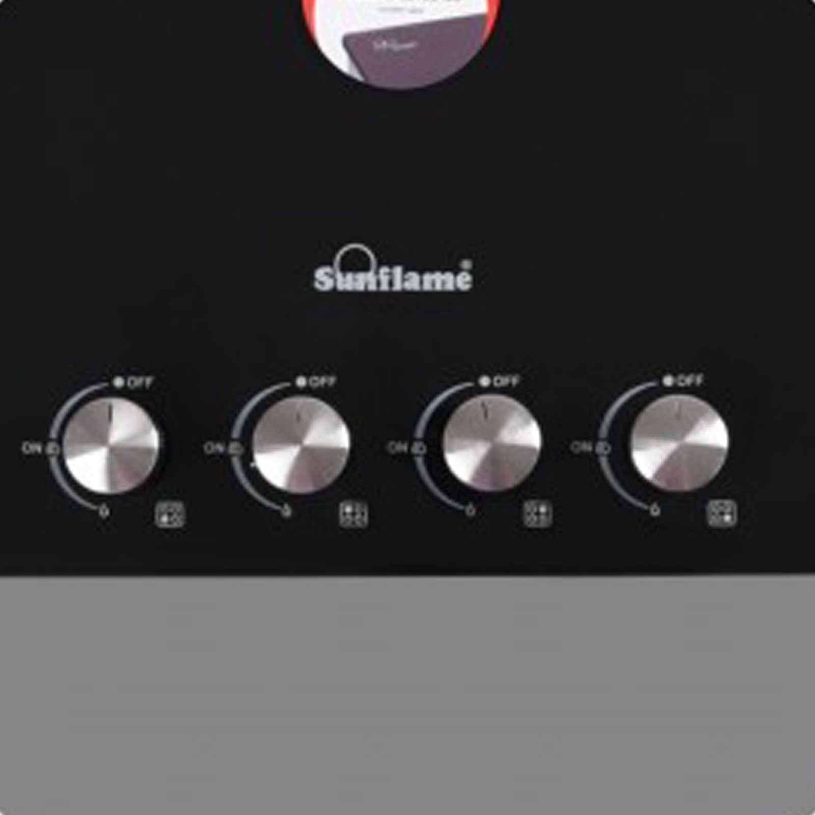 Sunflame SFD486BCS Toughened Glass Top 4 Burner Automatic Hob (Cast Iron Pan Supports, Black) Sunflame SFD486BCS Toughened Glass Top 4 Burner Automatic Hob (Cast Iron Pan Supports, Black)_5