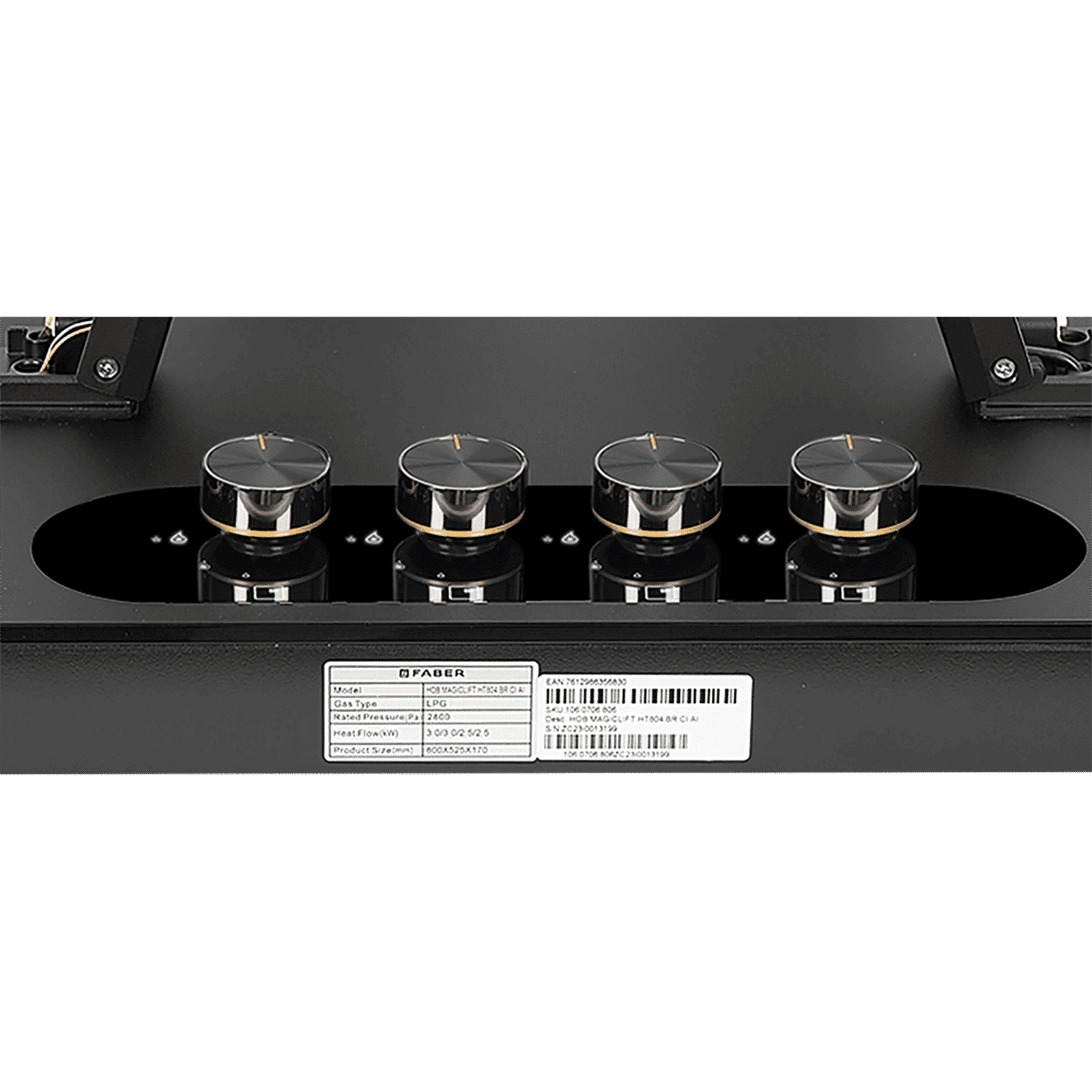 FABER Magiclift HT804 BR CI AI Toughened Glass Top 4 Burner Automatic Hob (Flame Failure Device, Black) FABER Magiclift HT804 BR CI AI Toughened Glass Top 4 Burner Automatic Hob (Flame Failure Device, Black)_5