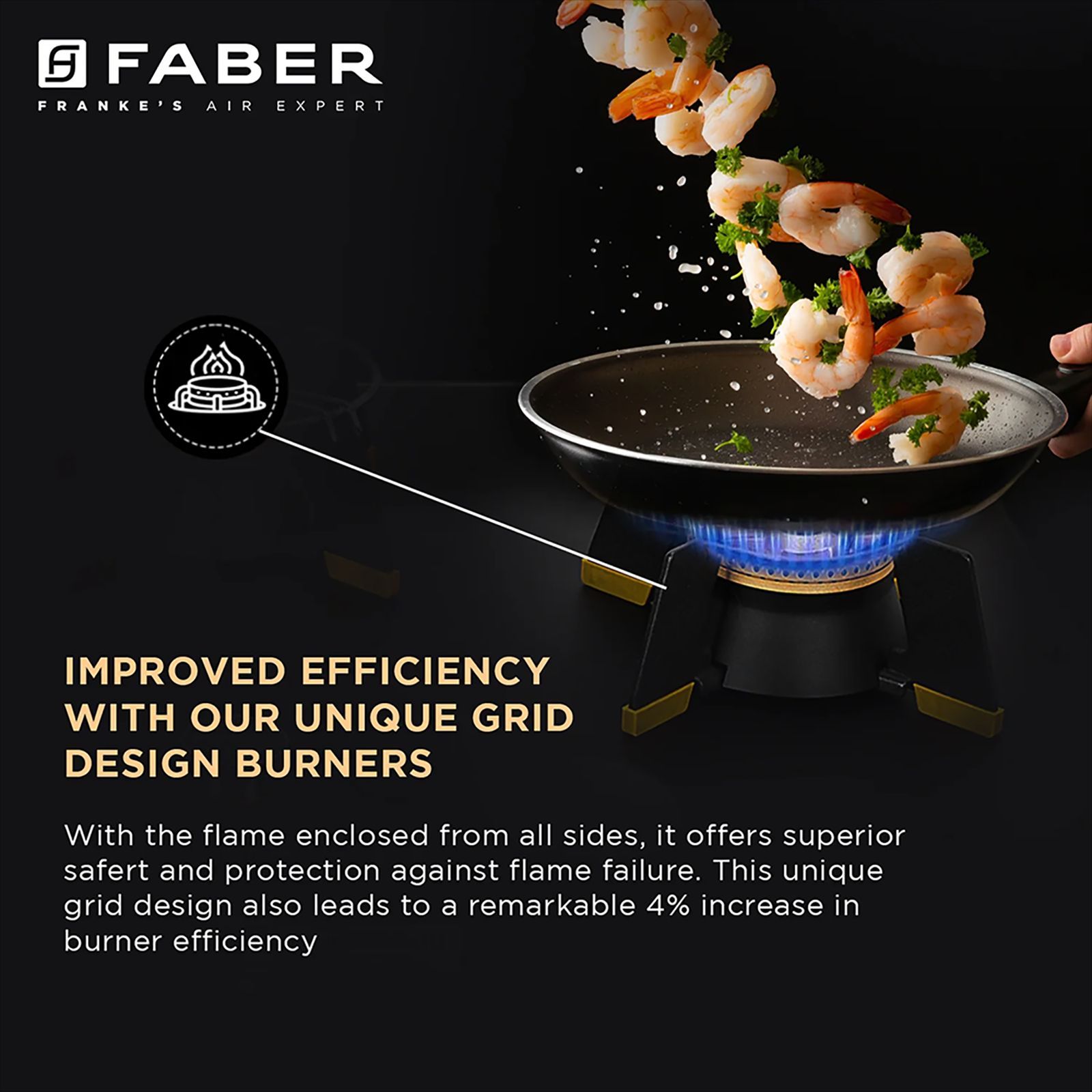 FABER Magiclift HT804 BR CI AI Toughened Glass Top 4 Burner Automatic Hob (Flame Failure Device, Black) FABER Magiclift HT804 BR CI AI Toughened Glass Top 4 Burner Automatic Hob (Flame Failure Device, Black)_7