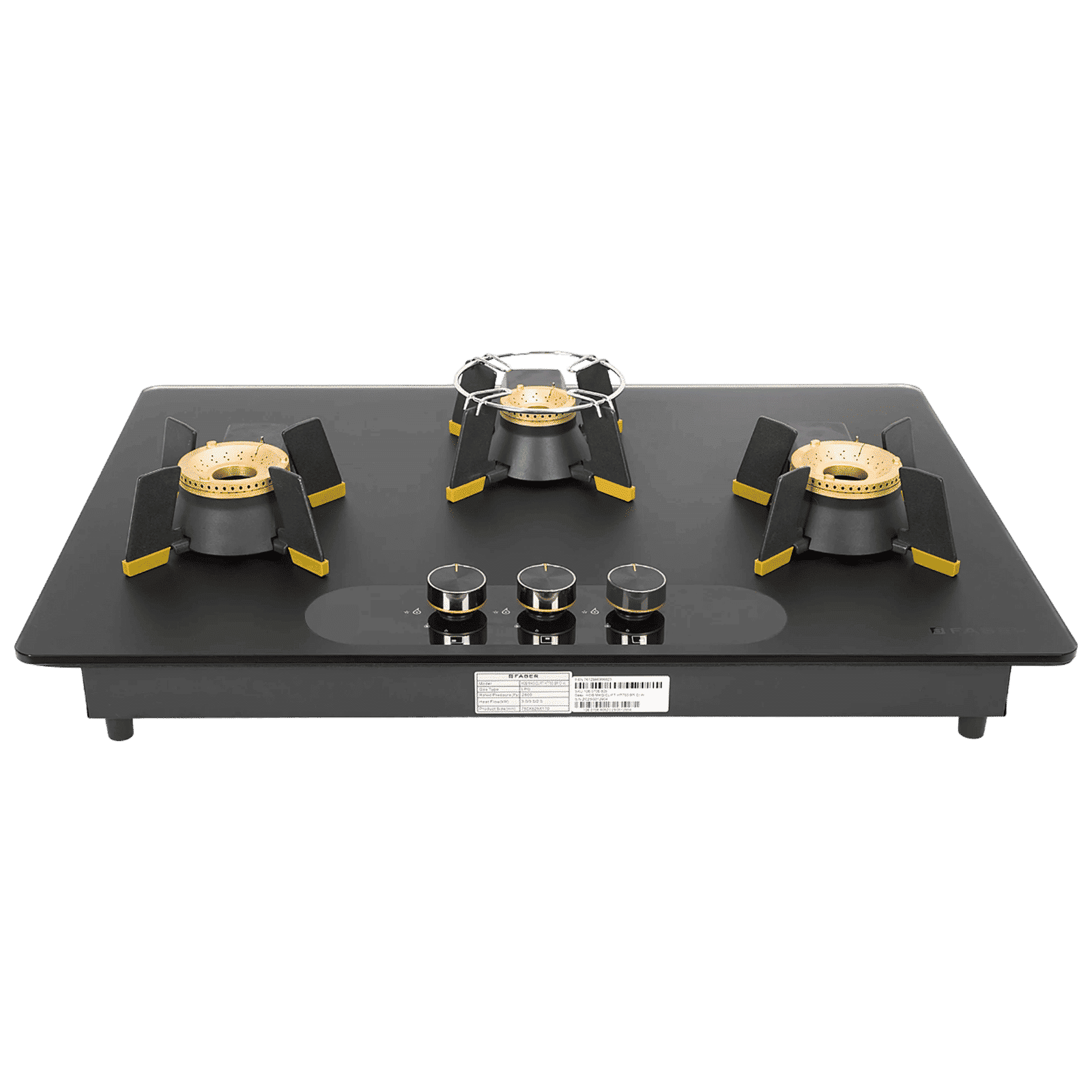 FABER Magiclift HT753 BR CI AI Toughened Glass Top 3 Burner Automatic Hob (Lift and Lock Feature, Black)_1