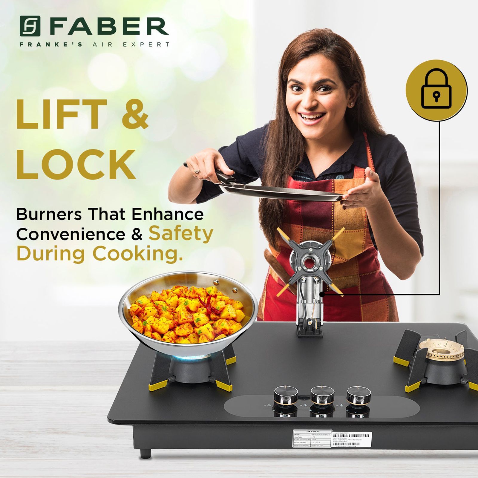FABER Magiclift HT753 BR CI AI Toughened Glass Top 3 Burner Automatic Hob (Lift and Lock Feature, Black)_19
