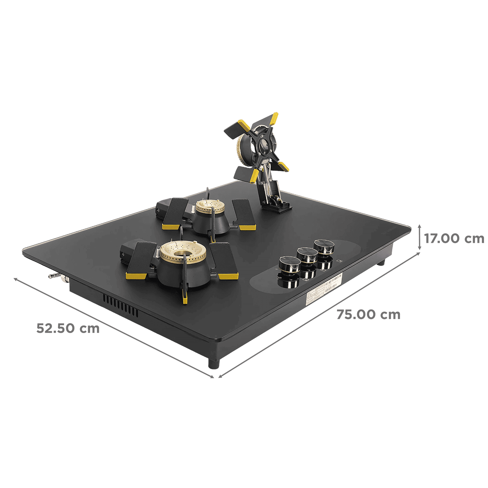 FABER Magiclift HT753 BR CI AI Toughened Glass Top 3 Burner Automatic Hob (Lift and Lock Feature, Black)_2