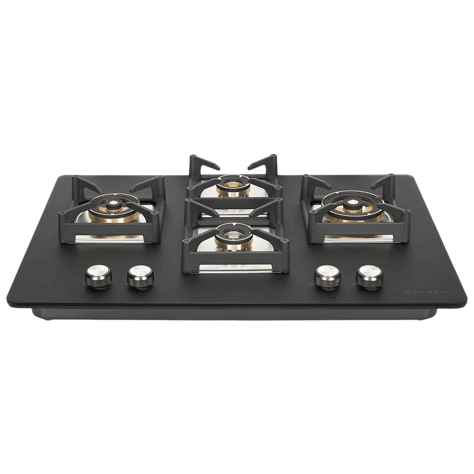 FABER BELLA HT 754 BR AI Glass Top 4 Burner Automatic Hob (Premium Metal Knobs, Black)_1