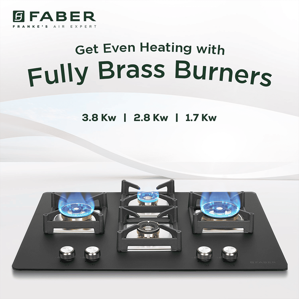 FABER BELLA HT 754 BR AI Glass Top 4 Burner Automatic Hob (Premium Metal Knobs, Black)_9