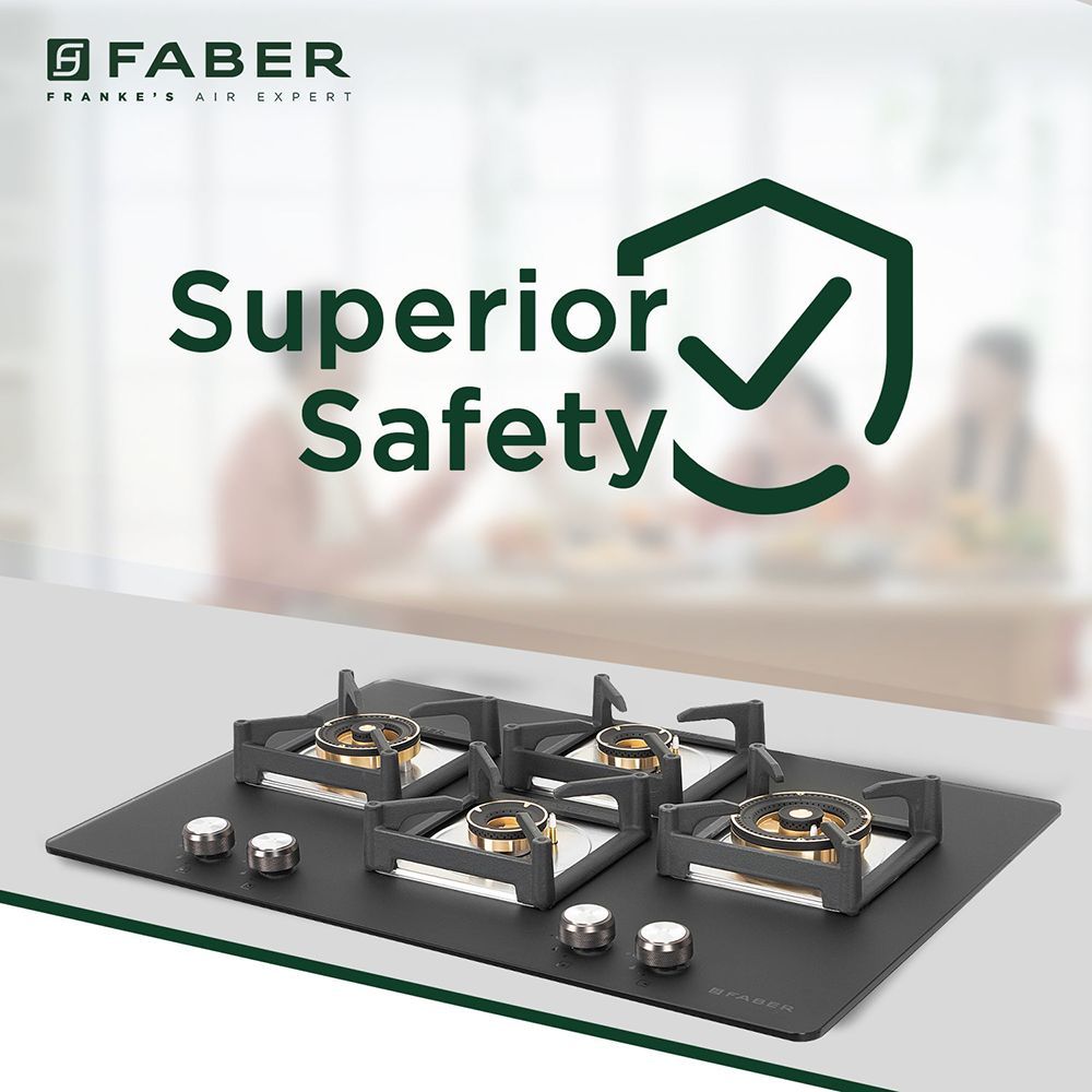FABER BELLA HT 754 BR AI Glass Top 4 Burner Automatic Hob (Premium Metal Knobs, Black)_8