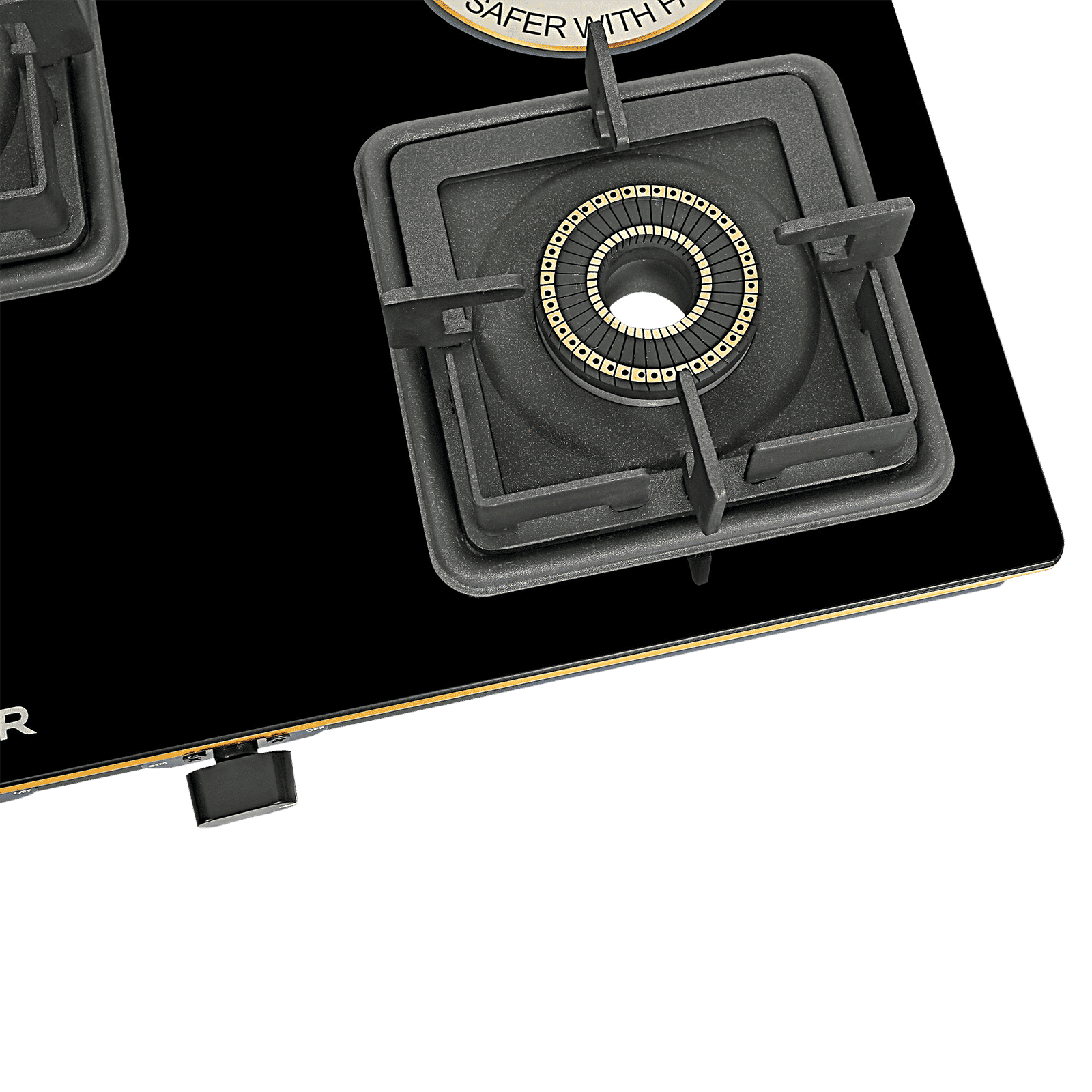 FABER PRINCE PLUS 3BB BK Toughened Glass Top 3 Burner Manual Hob (Full Brass Burners, Black) FABER PRINCE PLUS 3BB BK Toughened Glass Top 3 Burner Manual Hob (Full Brass Burners, Black)_7