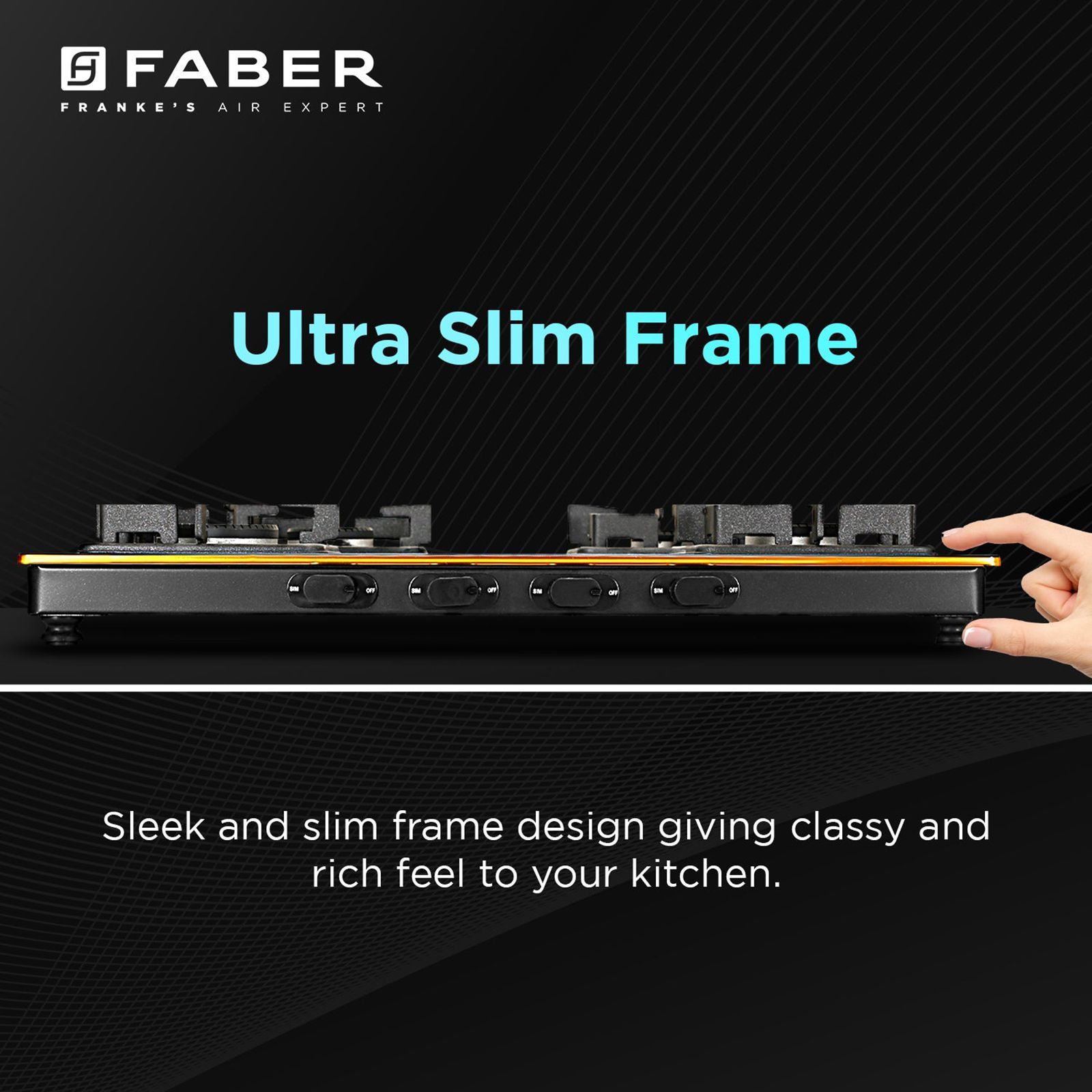 FABER PRINCE PLUS 4BB BK Glass Top 4 Burner Manual Hob (Diamond Coated Pan Support, Black) FABER PRINCE PLUS 4BB BK Glass Top 4 Burner Manual Hob (Diamond Coated Pan Support, Black)_11