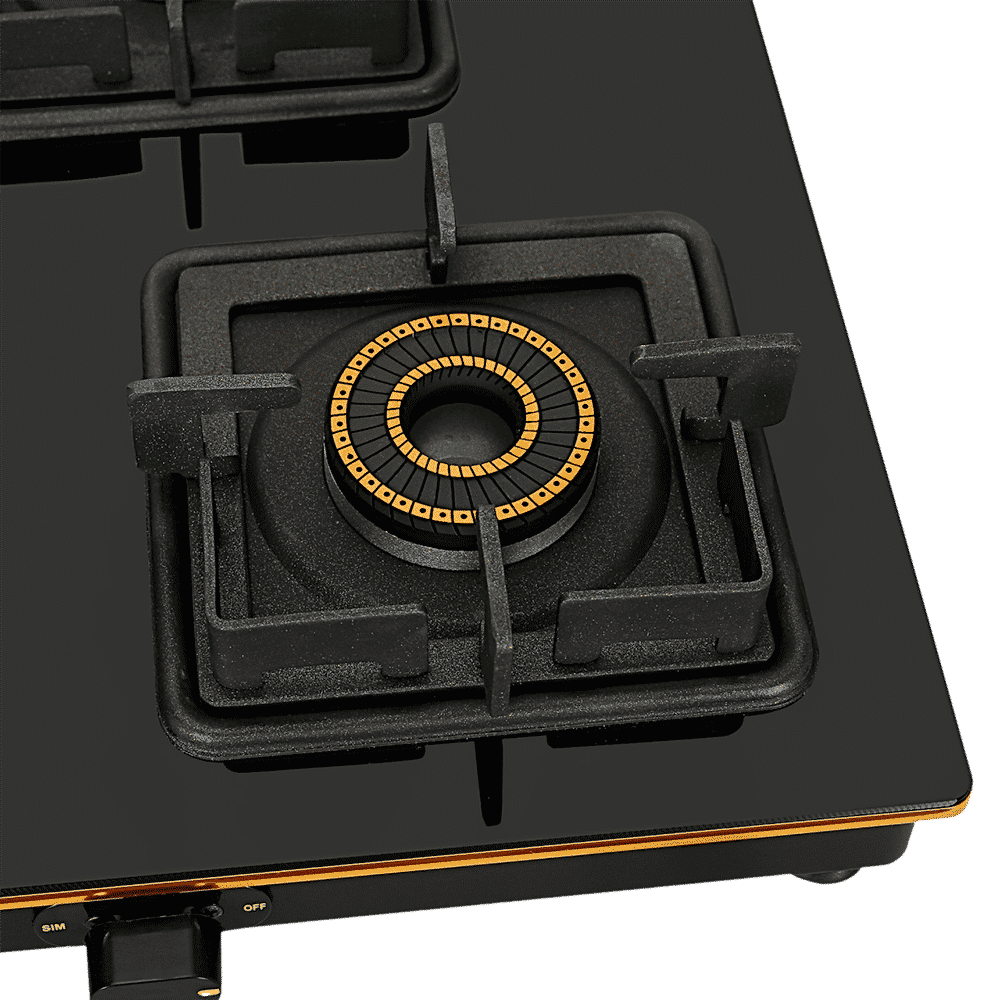 FABER PRINCE PLUS 4BB BK Glass Top 4 Burner Manual Hob (Diamond Coated Pan Support, Black) FABER PRINCE PLUS 4BB BK Glass Top 4 Burner Manual Hob (Diamond Coated Pan Support, Black)_10