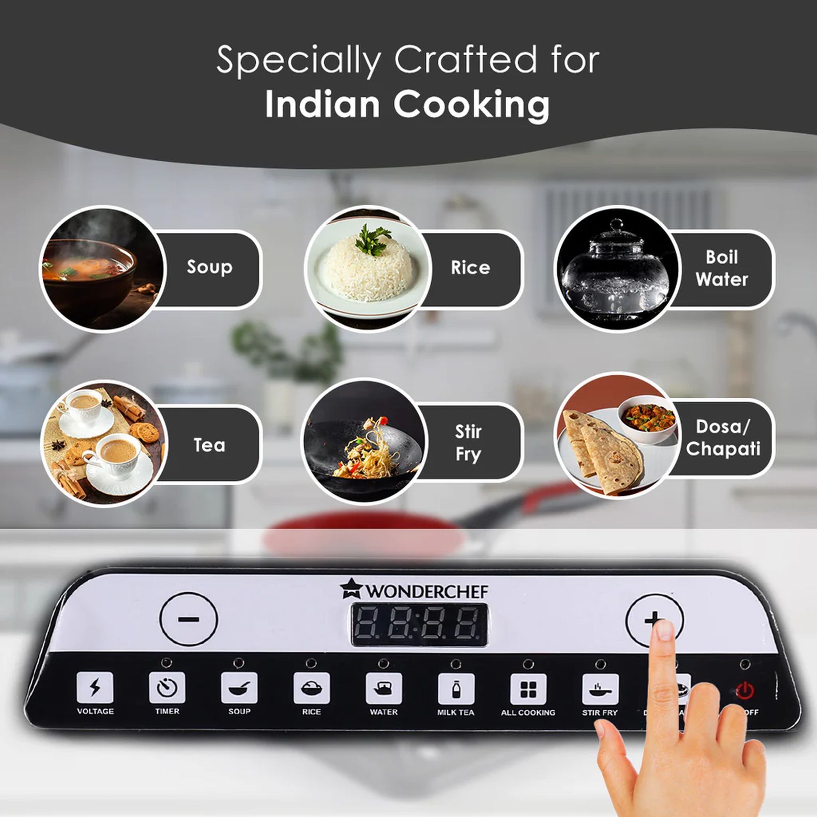 WONDERCHEF Power 1400W Induction Cooktop with 11 Preset Functions WONDERCHEF Power 1400W Induction Cooktop with 11 Preset Functions_4
