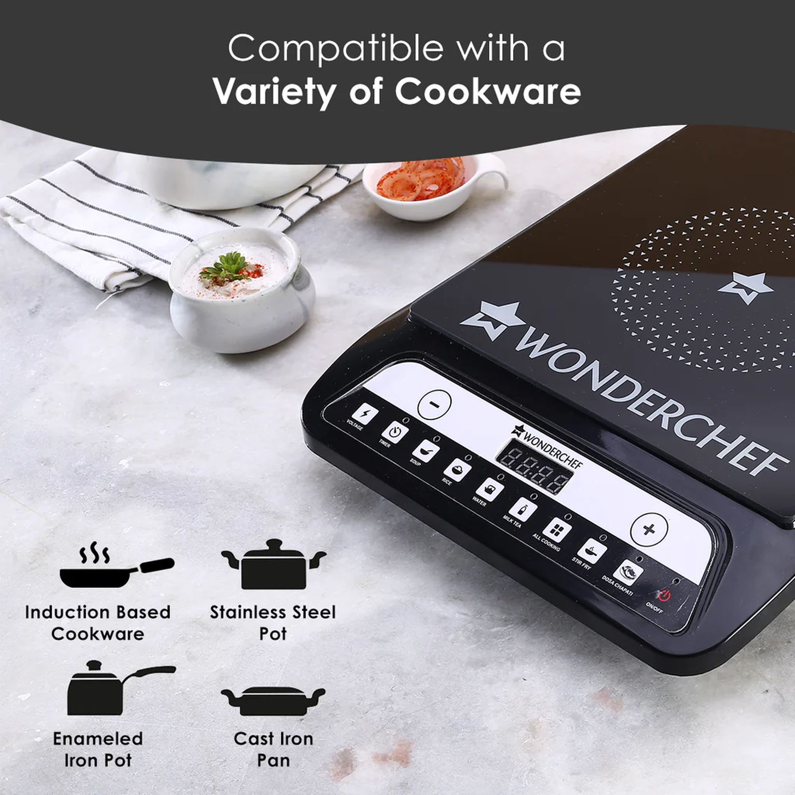 WONDERCHEF Power 1400W Induction Cooktop with 11 Preset Functions WONDERCHEF Power 1400W Induction Cooktop with 11 Preset Functions_5