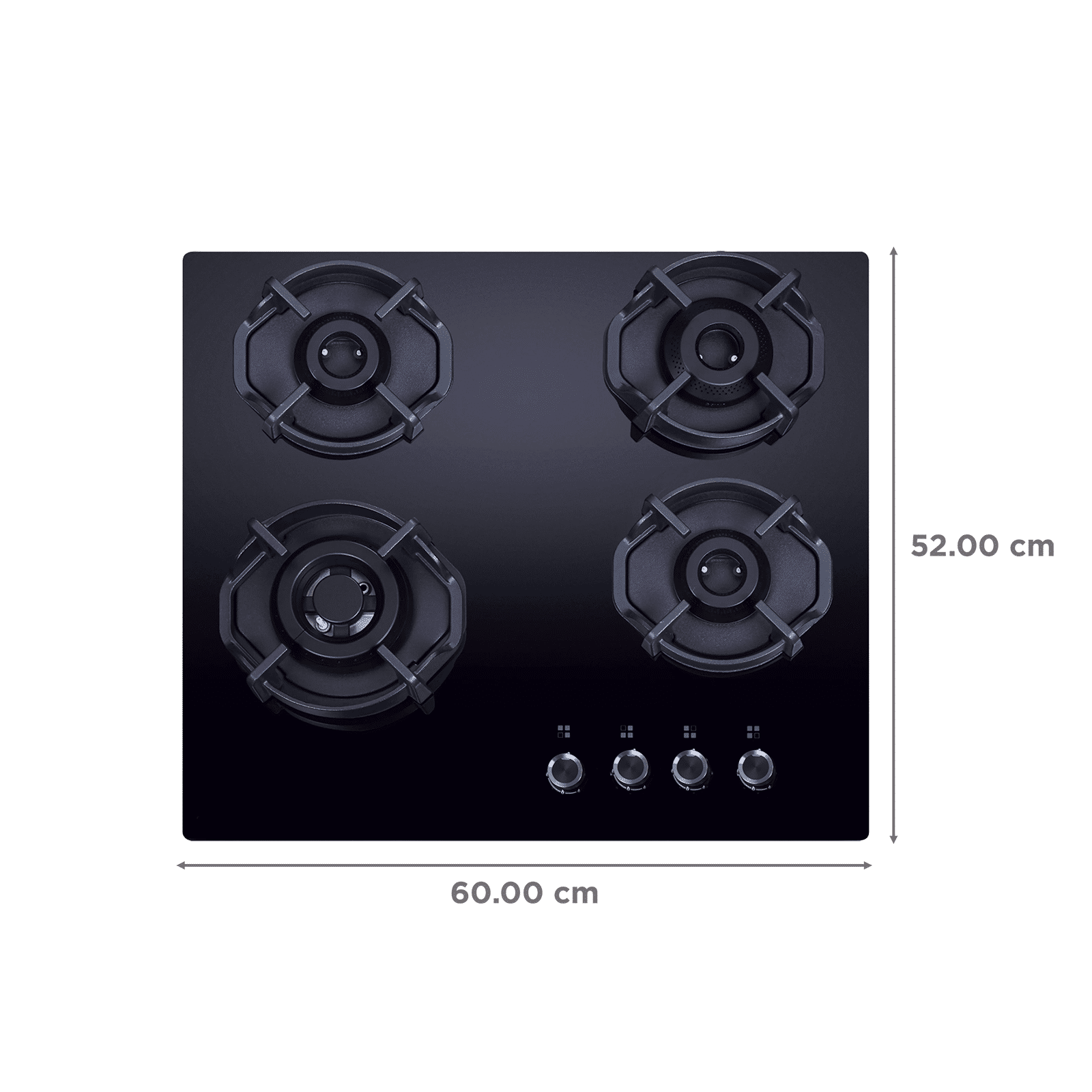 elica FLEXI HEXA 460 LOTUS IND HD BRASS Toughened Glass Top 4 Burner Automatic Hob (Auto Electric Ignition, Black)_2