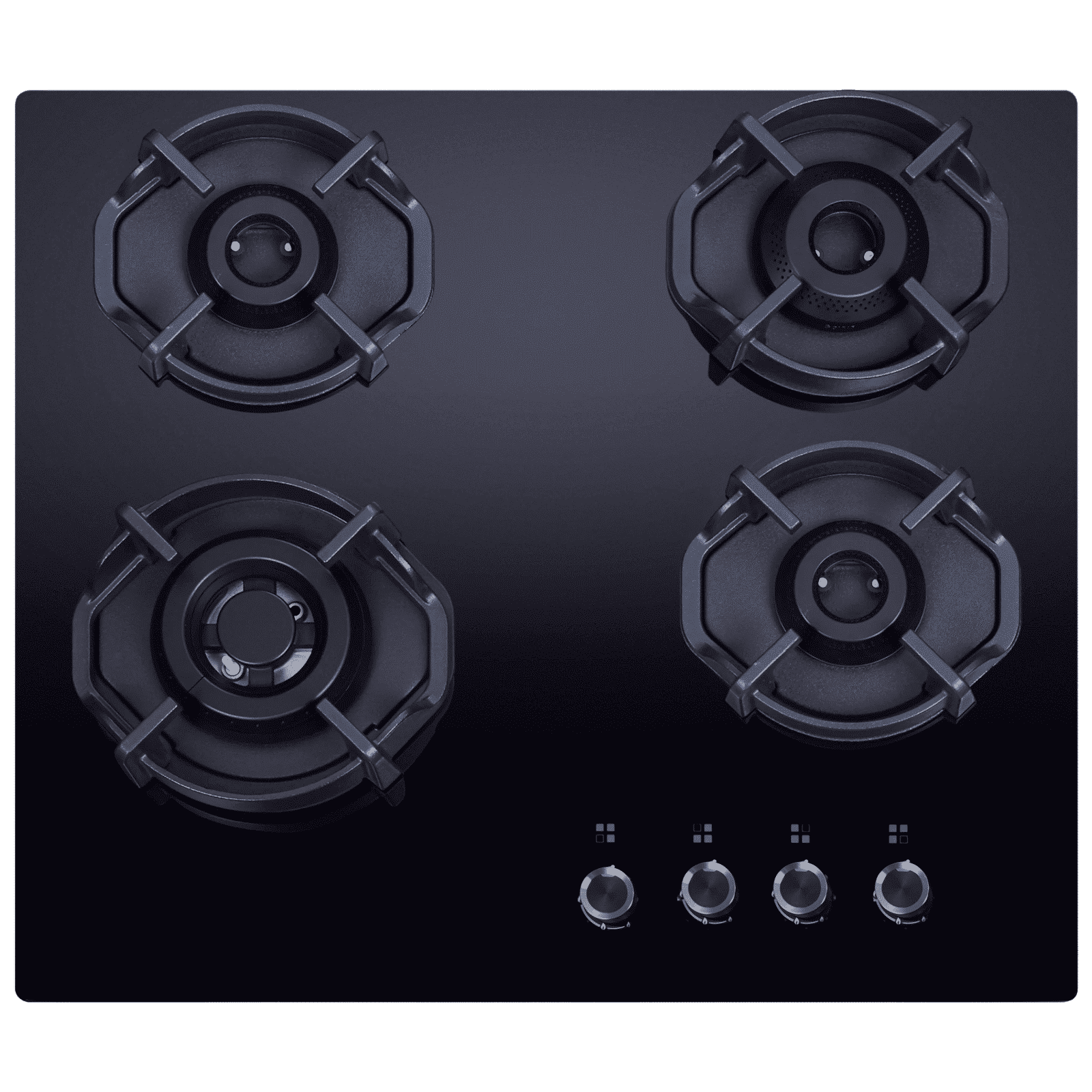 elica FLEXI HEXA 460 LOTUS IND HD BRASS Toughened Glass Top 4 Burner Automatic Hob (Auto Electric Ignition, Black)_1