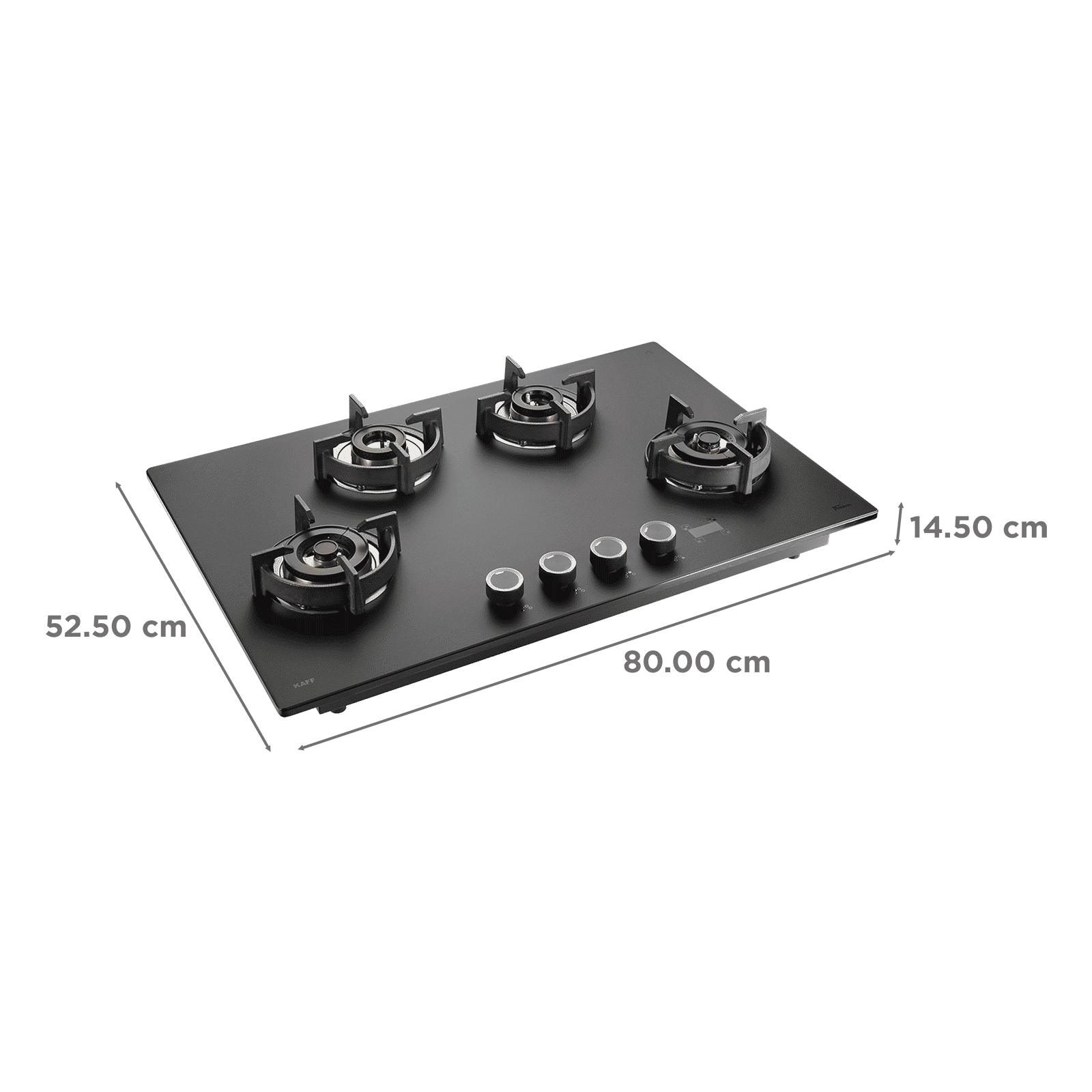 KAFF Preston Tempered Glass Top 4 Burners Automatic Hob (Flame Failure Device, Frosted Matt Black)_2
