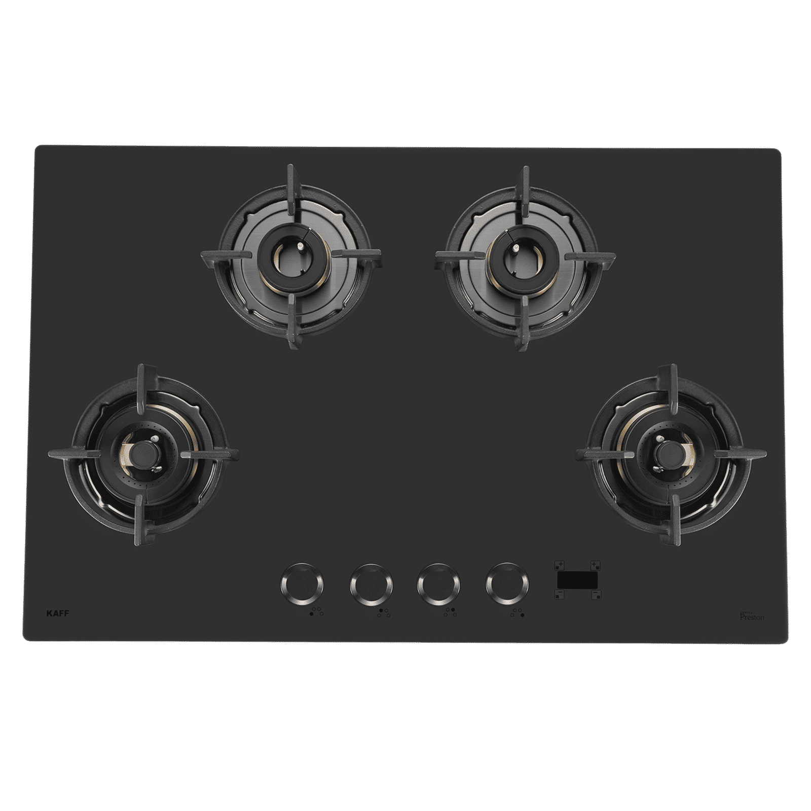 KAFF Preston Tempered Glass Top 4 Burners Automatic Hob (Flame Failure Device, Frosted Matt Black)_2