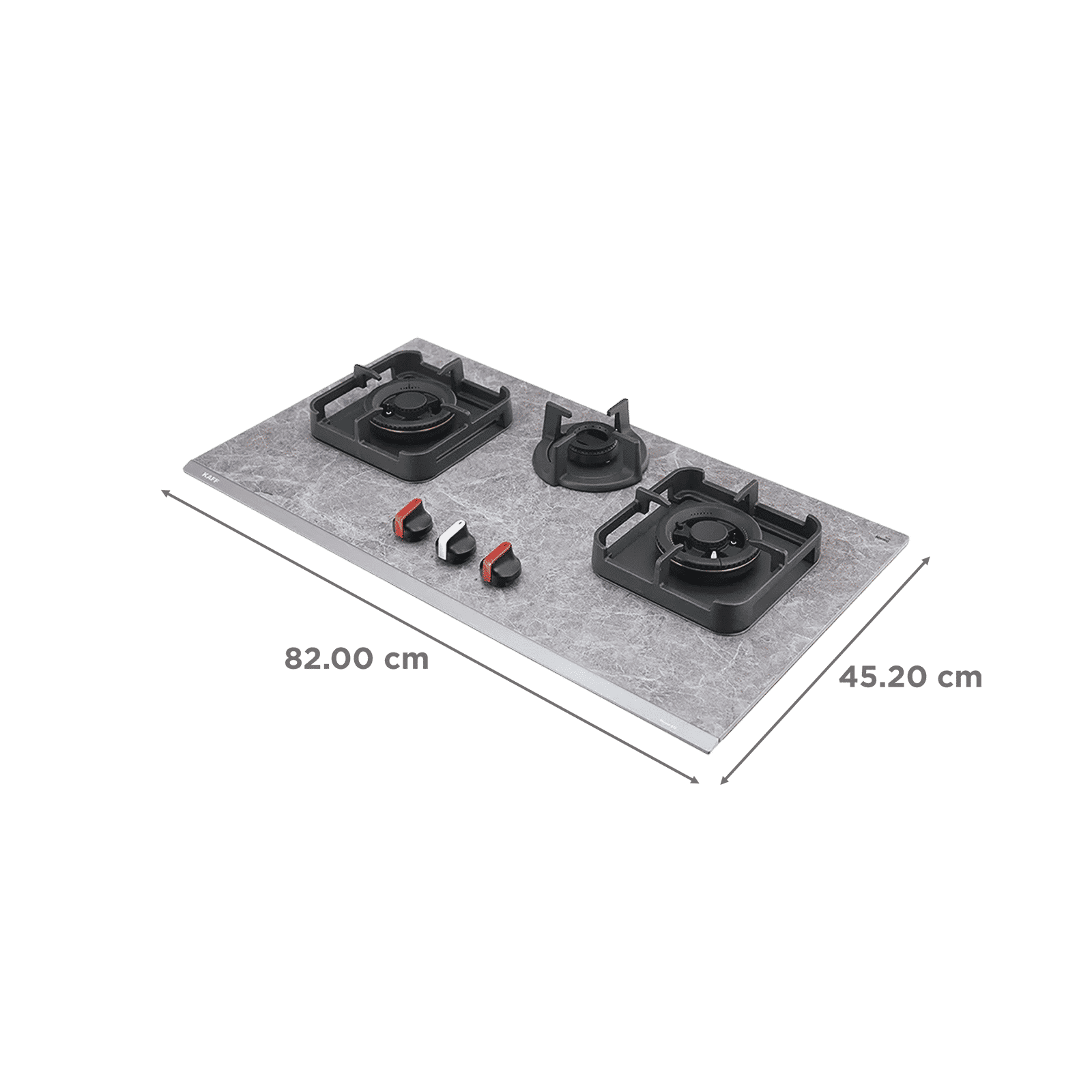 KAFF MARMOR 823 Glass Top 3 Burner Automatic Hob (Full Flame Failure Device, Rock Glass Black)_2