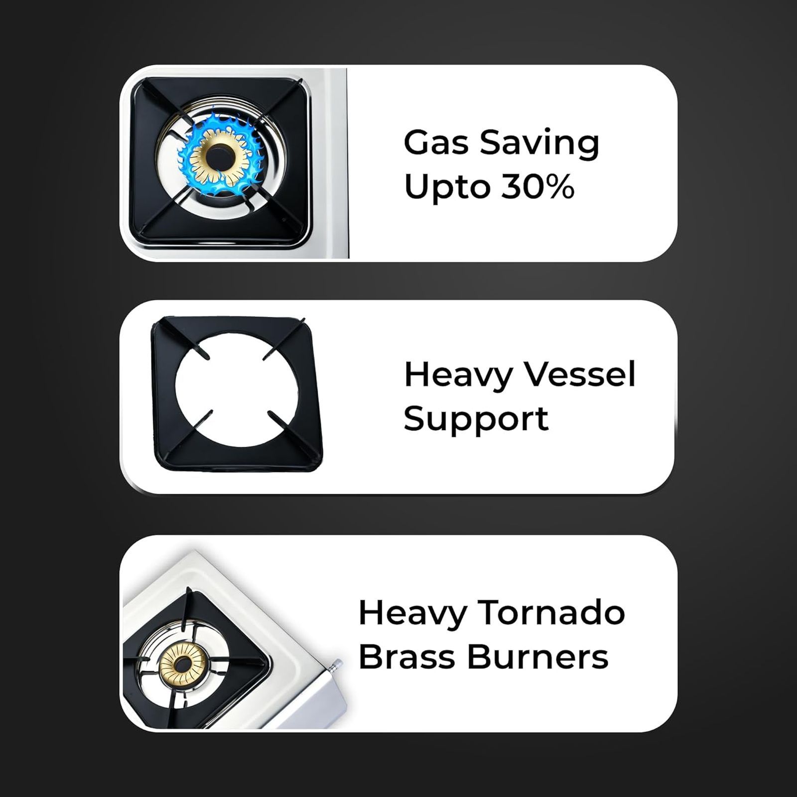 BLOWHOT Crystal Stainless Steel Top 3 Burner Manual Gas Stove (ISI Certified, Black)_5