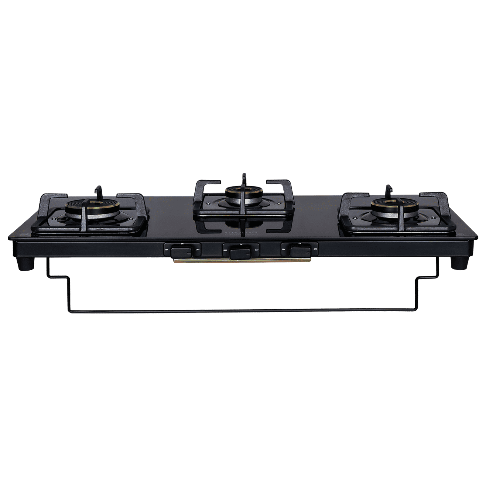 Croma 3 Burner Manual Gas Stove (Premium 3 Burner Glass, Black)_6