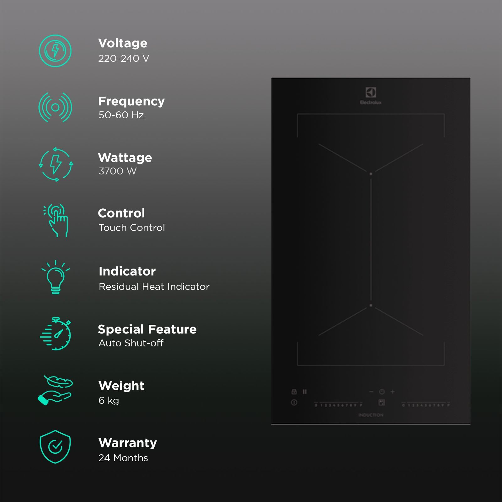 Electrolux UltimateTaste 500 3700W Double Induction Cooktop with Pot Sensor_3