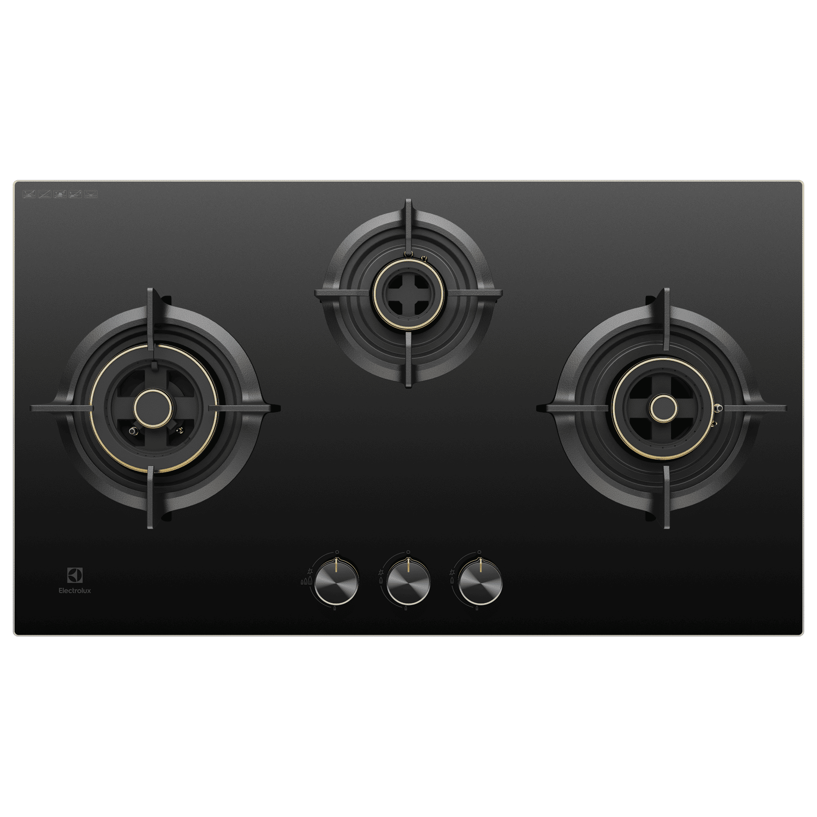 Electrolux UltimateTaste 300 Glass Top 3 Burner Manual Hob (One Hand Ignition, Black)_1