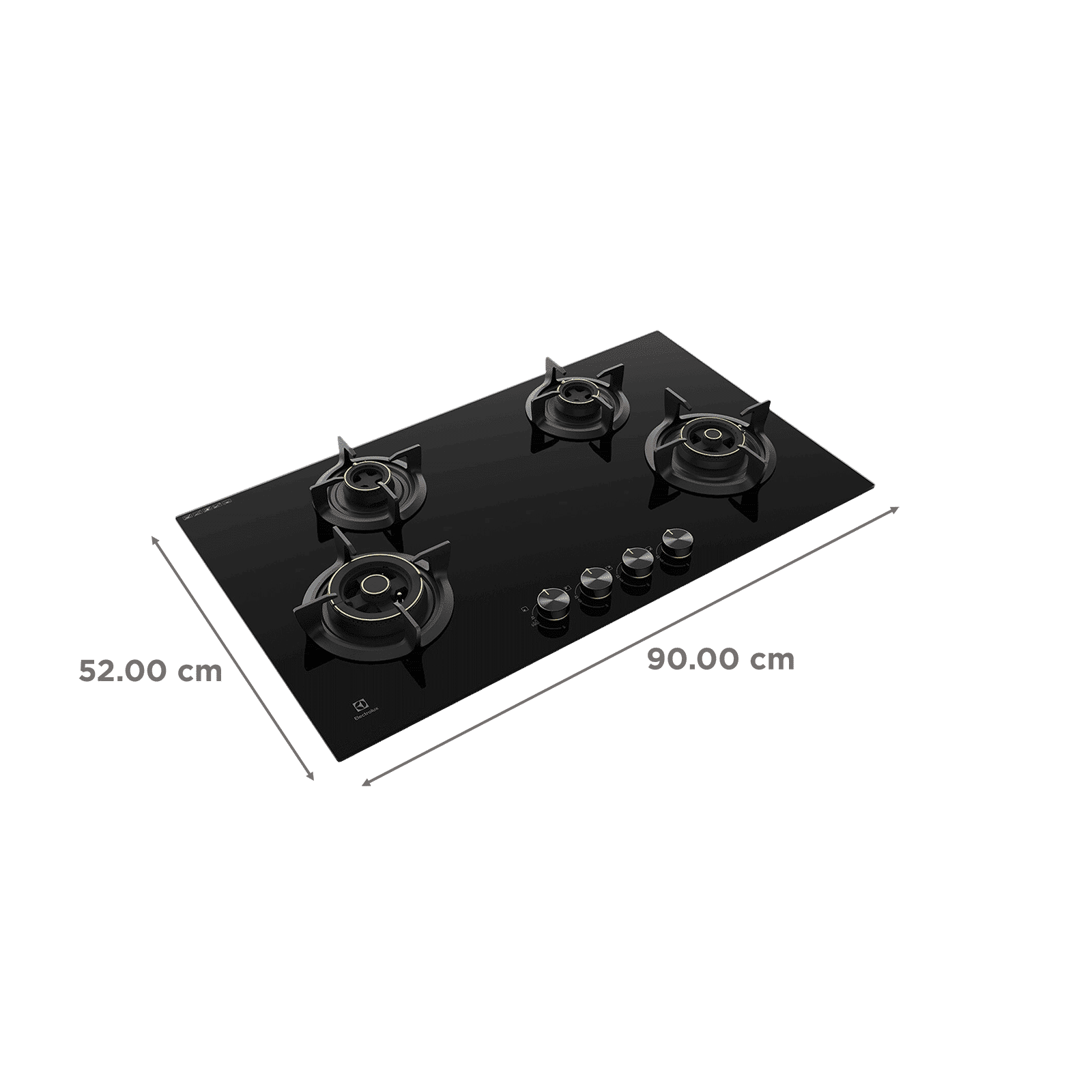 Electrolux UltimateTaste 300 Glass Top 4 Burner Automatic Hob (Cast Iron Pan Supports, Black)_2