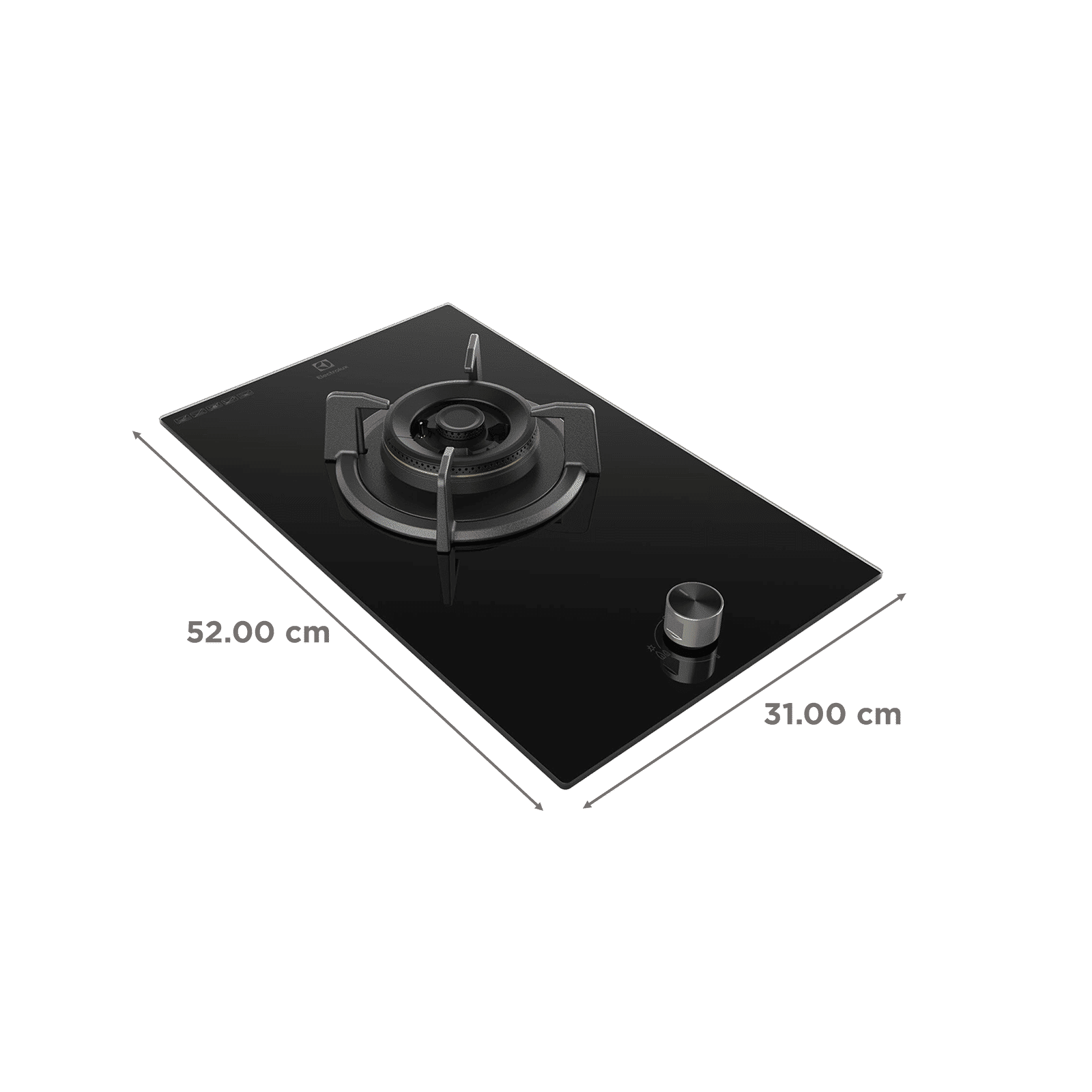 Electrolux UltimateTaste 300 Glass Top 1 Burner Automatic Hob (Cast Iron Pan Supports, Black Glass)_2