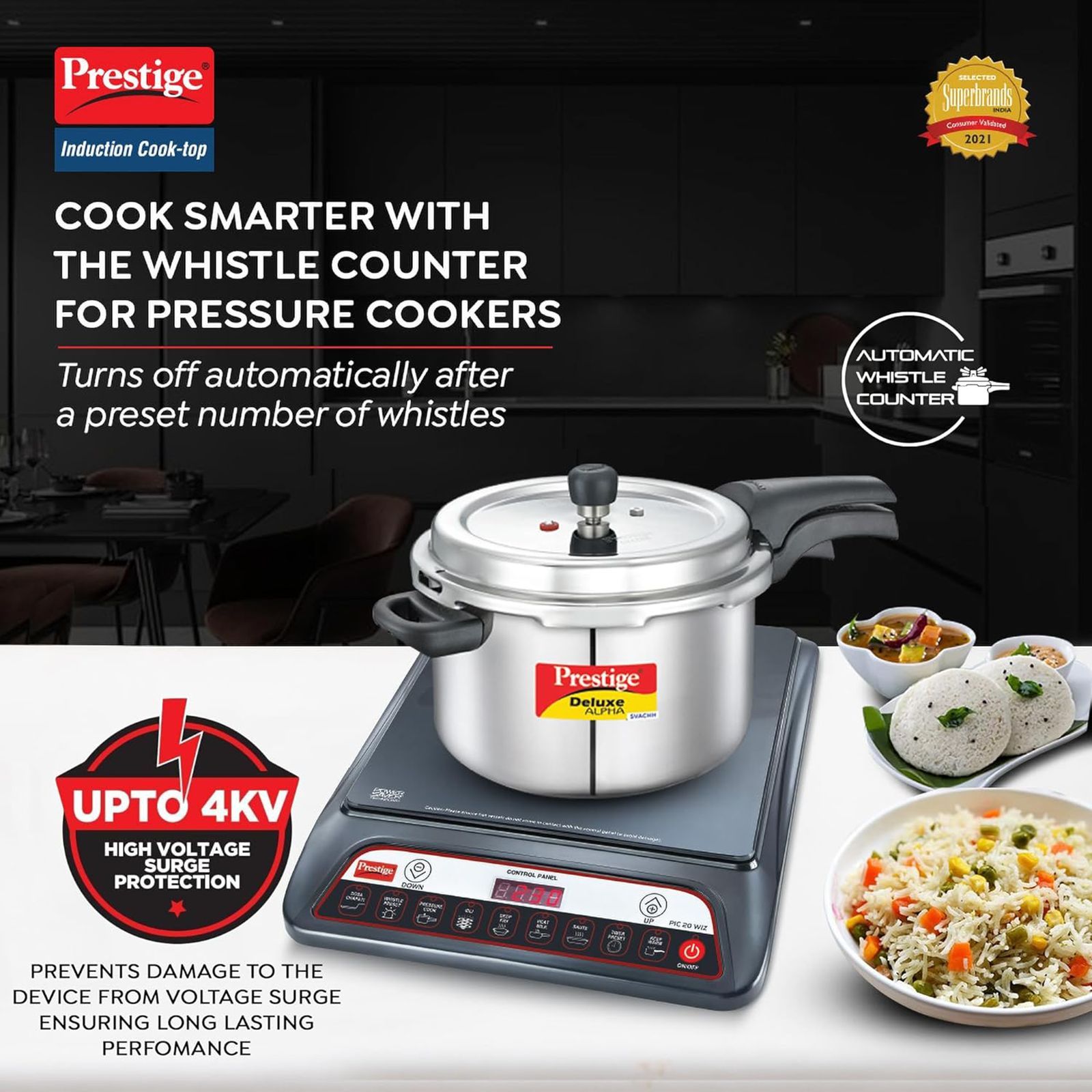 Prestige PIC 20 WIZ 1600W Induction Cooktop with 7 Preset Menus_9