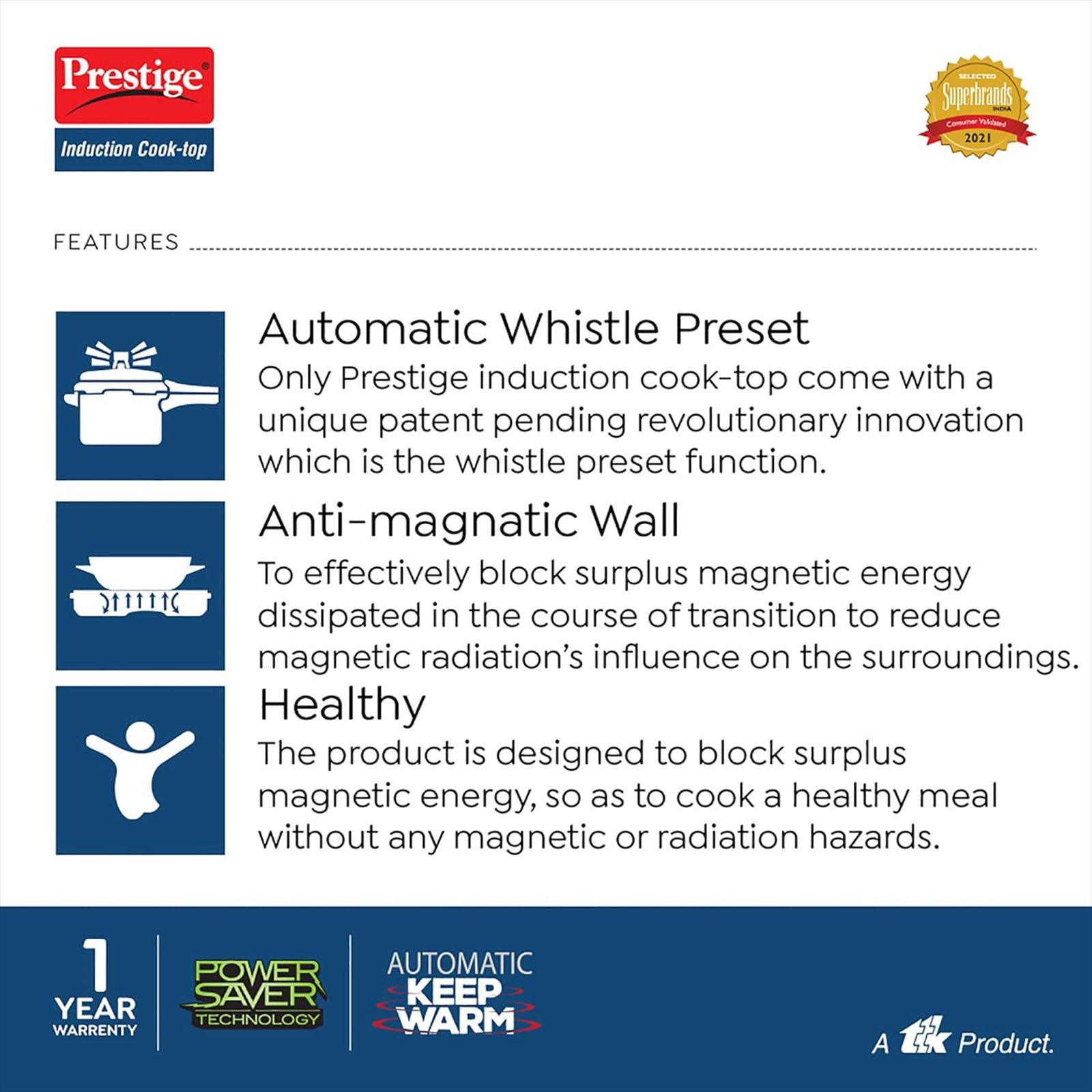 Prestige PIC 20 WIZ 1600W Induction Cooktop with 7 Preset Menus_11