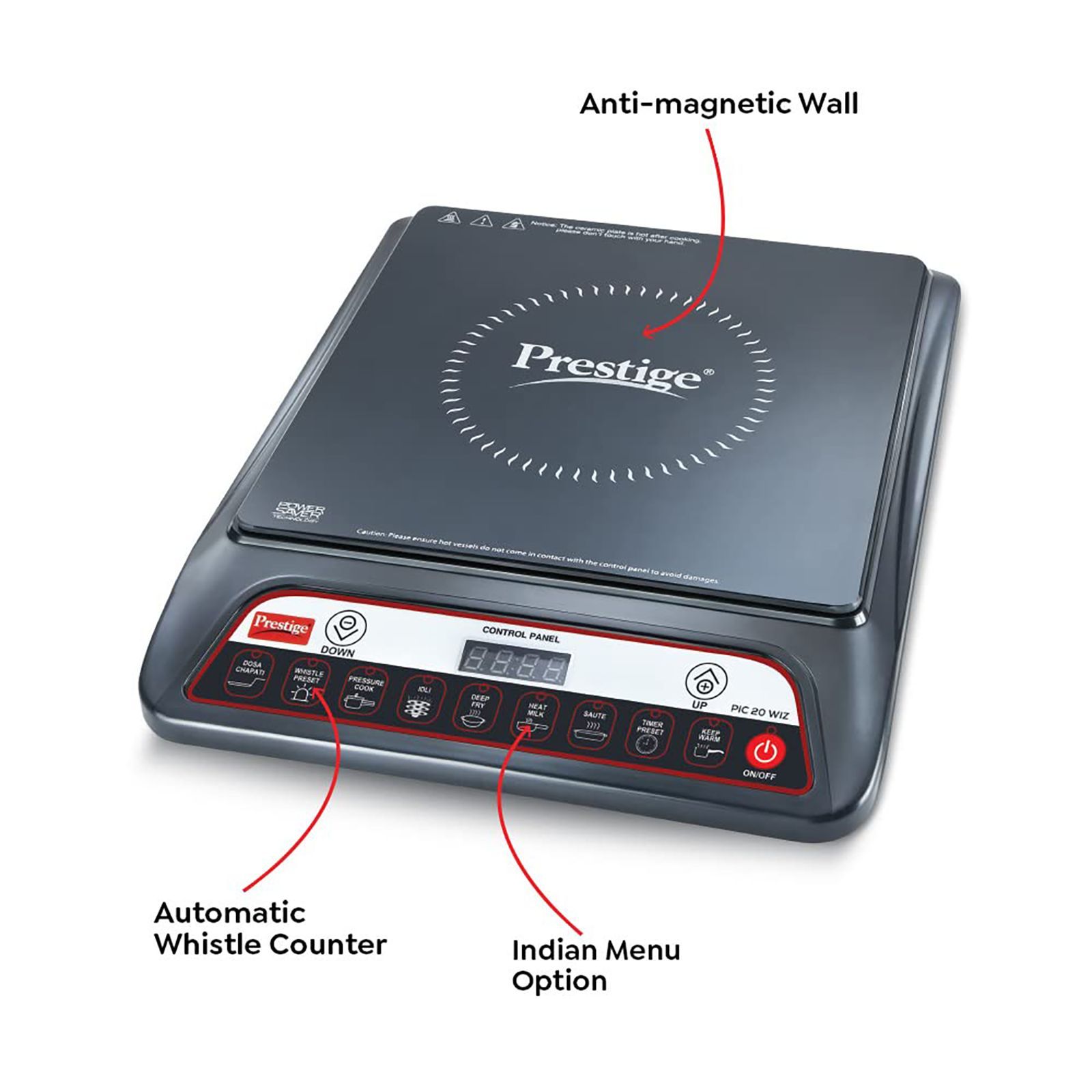 Prestige PIC 20 WIZ 1600W Induction Cooktop with 7 Preset Menus_4