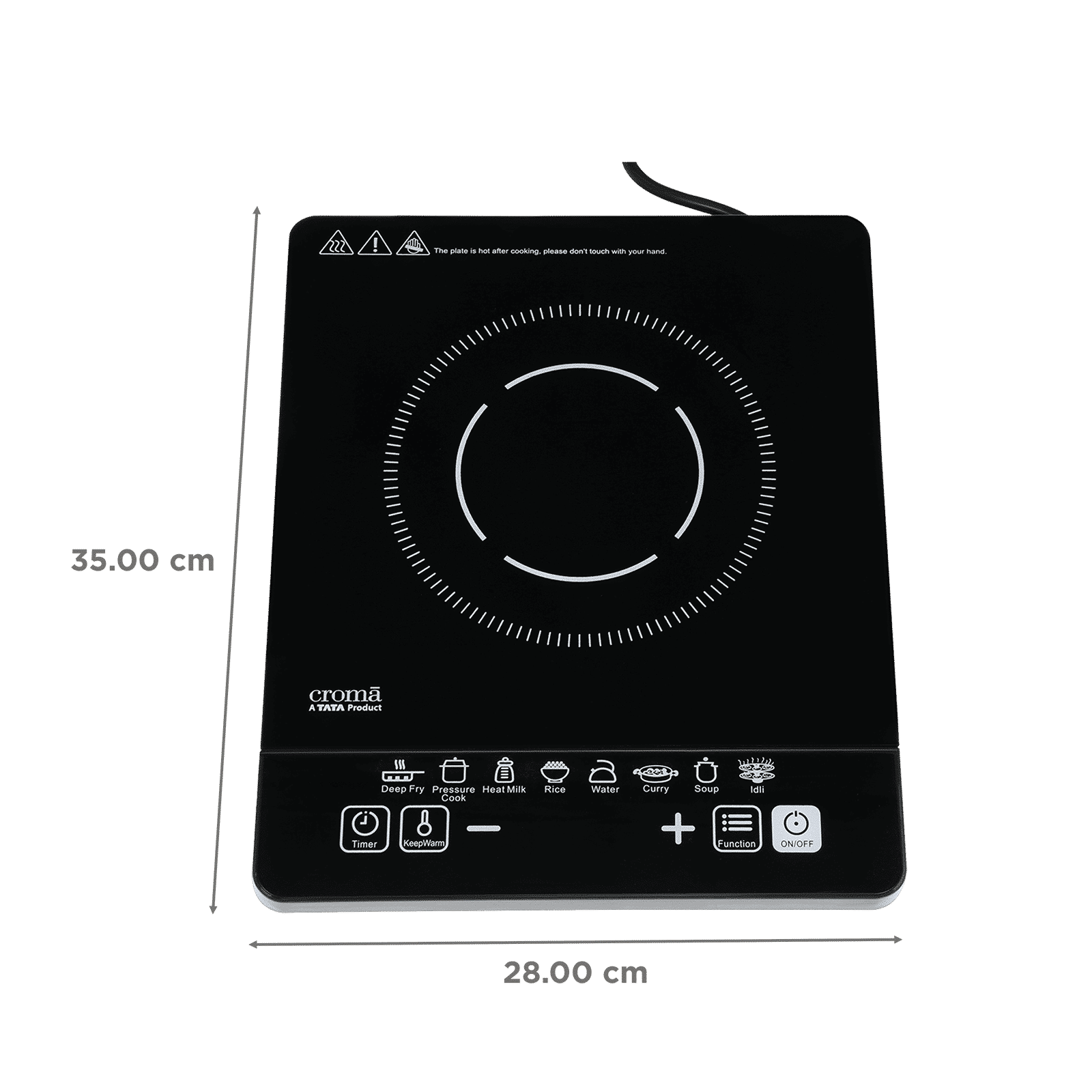Croma 1600W Single Induction Cooktop with 8 Preset Menu_2