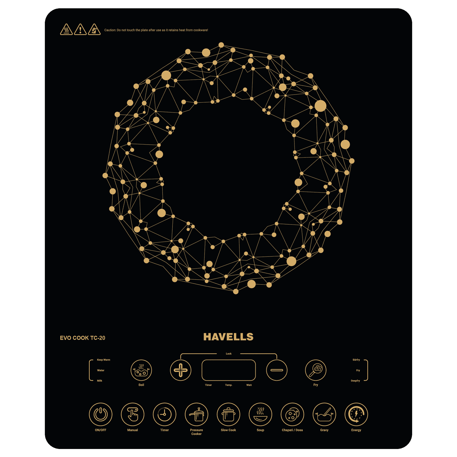 HAVELLS Evo Cook TC20 2000W Induction Cooktop with 8 Preset Modes HAVELLS Evo Cook TC20 2000W Induction Cooktop with 8 Preset Modes_1