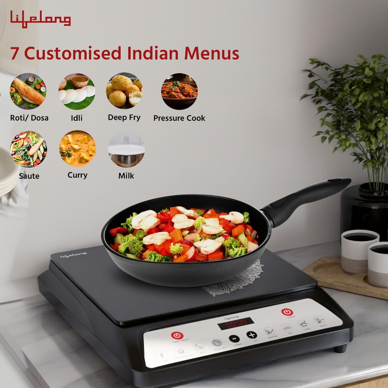 Lifelong LLIC100 1800W Induction Cooktop with 7 Preset Menus_8