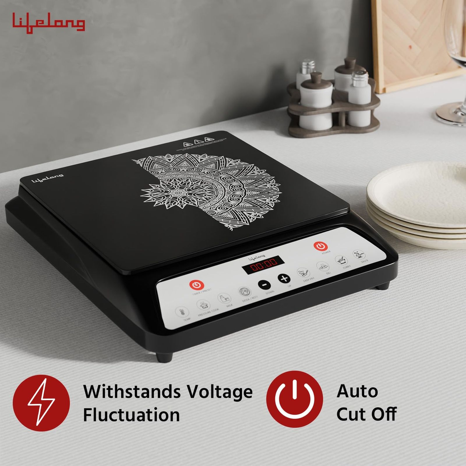 Lifelong LLIC100 1800W Induction Cooktop with 7 Preset Menus_3