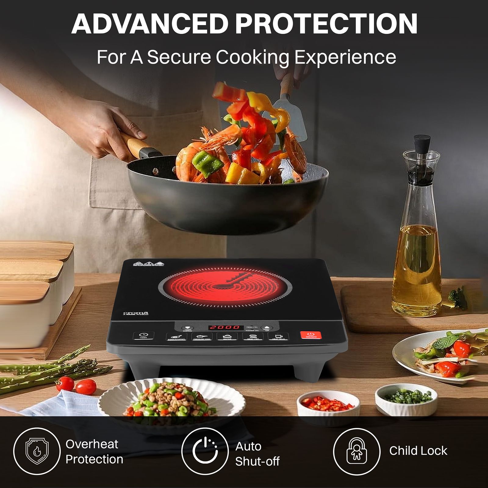 Croma 1600W Induction Cooktop with 5 Preset Menus Croma 1600W Induction Cooktop with 5 Preset Menus_12