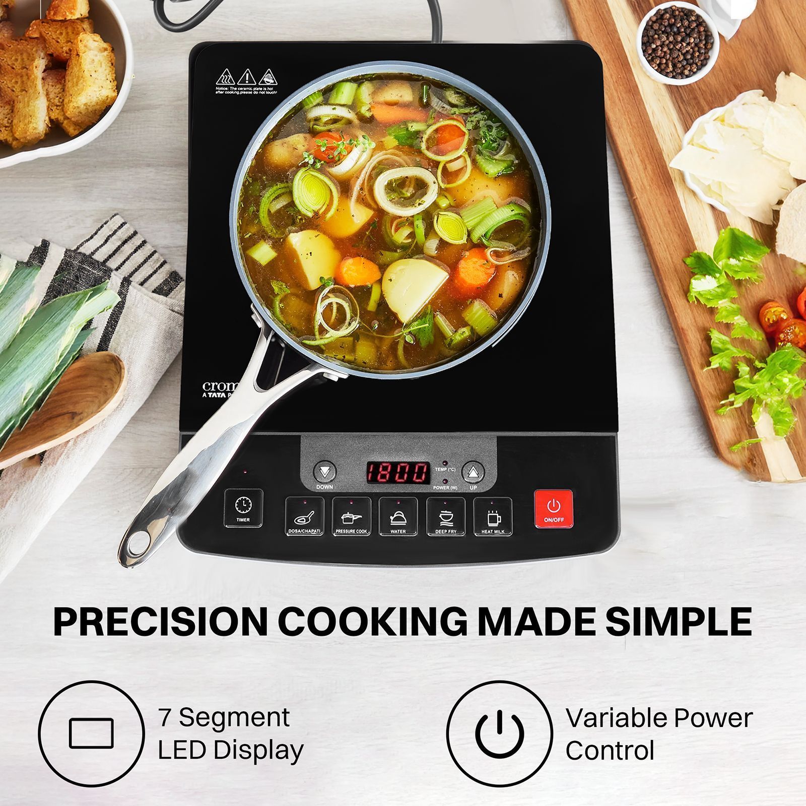 Croma 1600W Induction Cooktop with 5 Preset Menus Croma 1600W Induction Cooktop with 5 Preset Menus_10