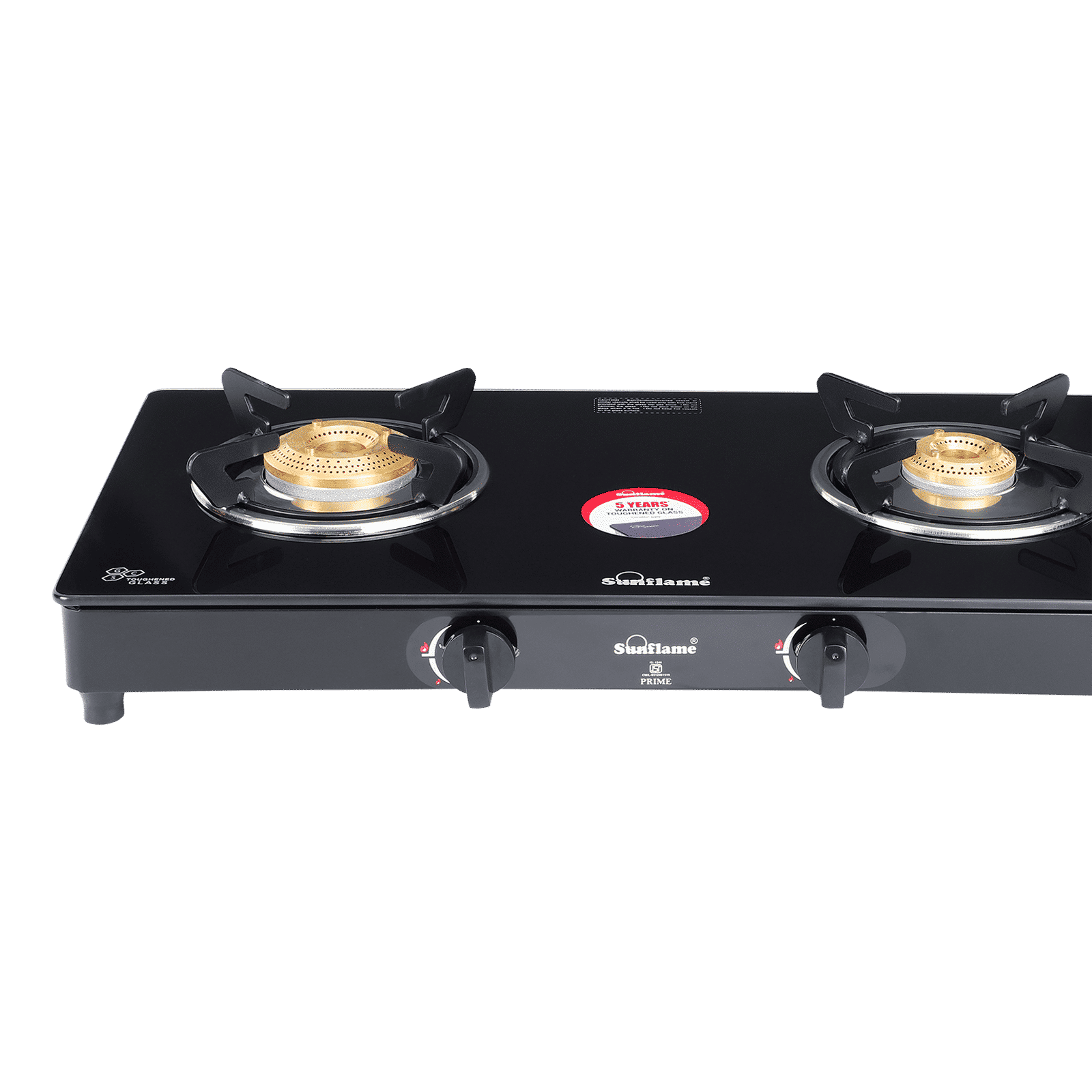 Sunflame Prime Toughened Glass Top 2 Burner Manual Gas Stove (ISI Certified, Black)_5