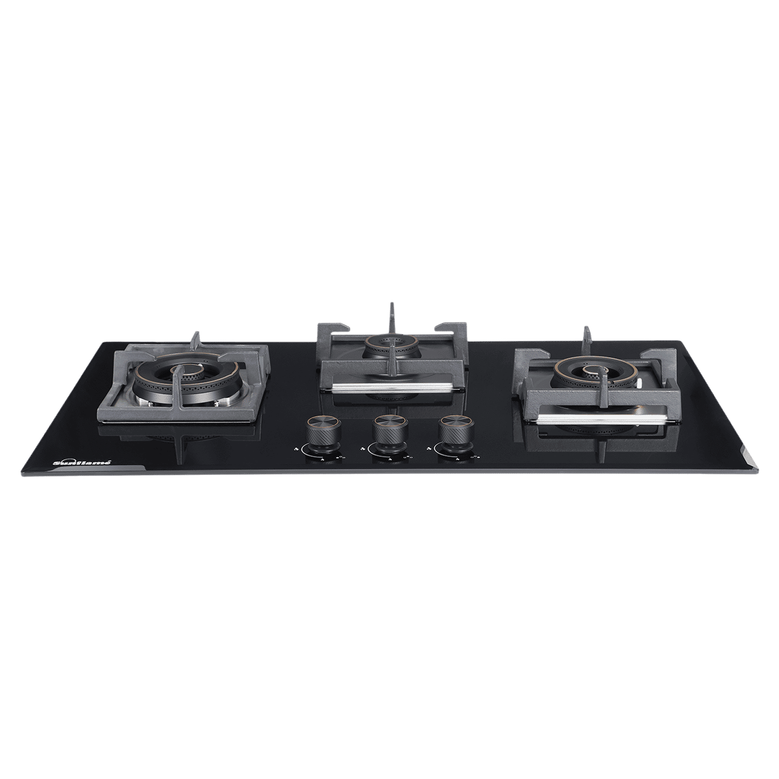 Sunflame SFM-378 BCS Toughened Glass Top 3 Burner Automatic Hob (Cast Iron Pan Supports, Black)_5